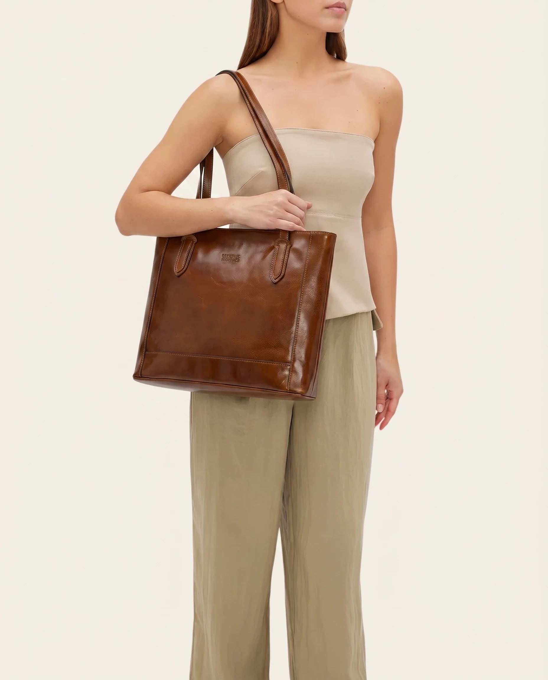 Amelia Honey - Leather Work Tote - Image 3