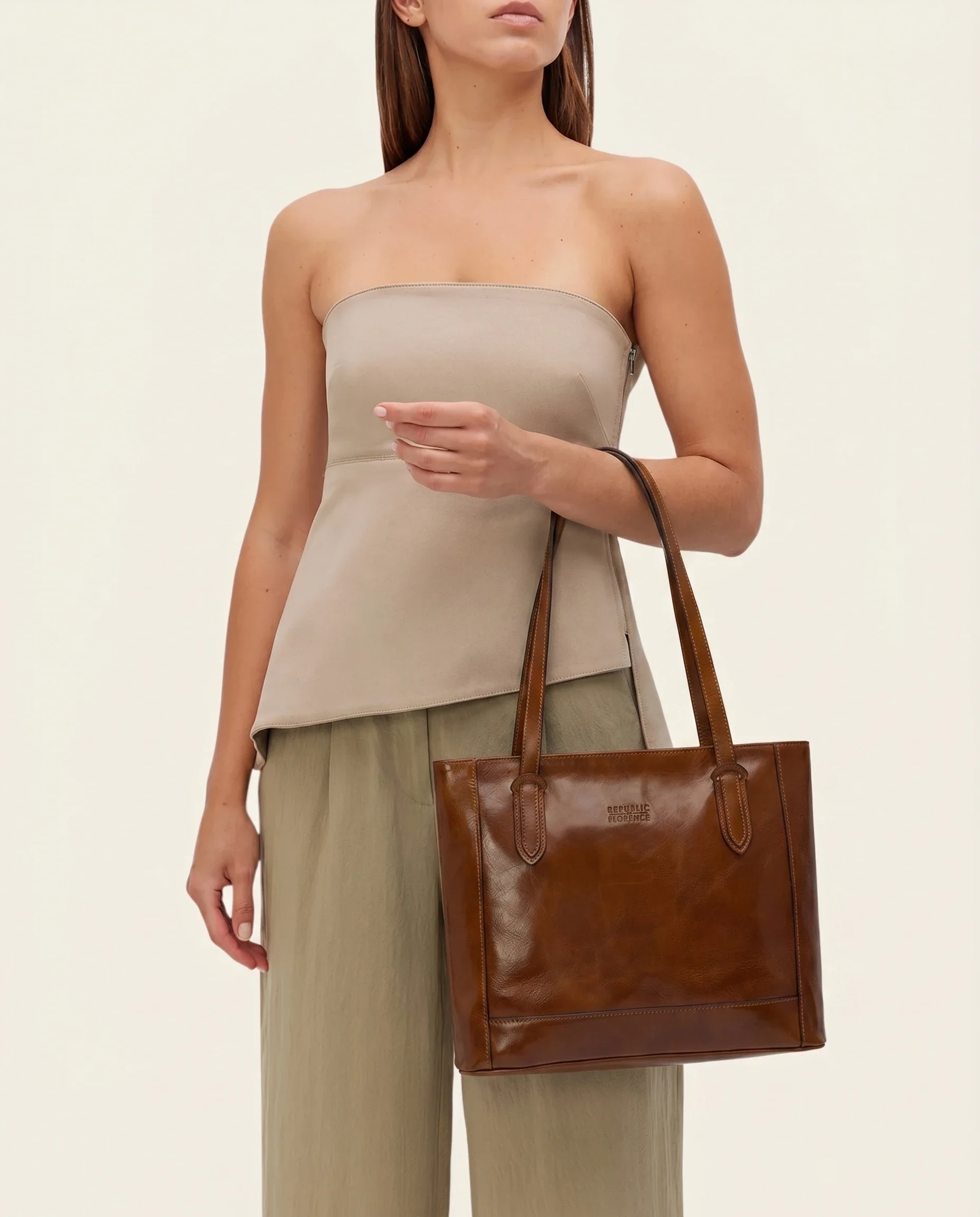 Amelia Honey - Leather Work Tote - Image 6