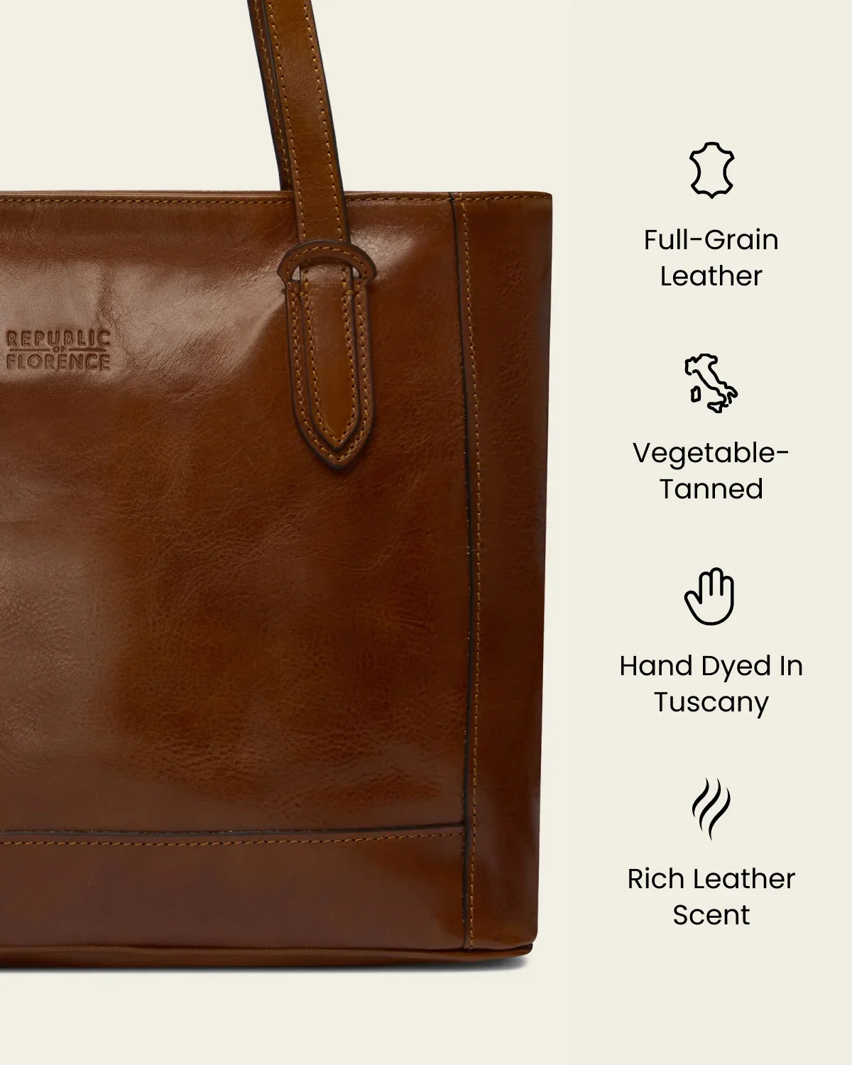 Amelia Honey - Leather Work Tote - Image 8