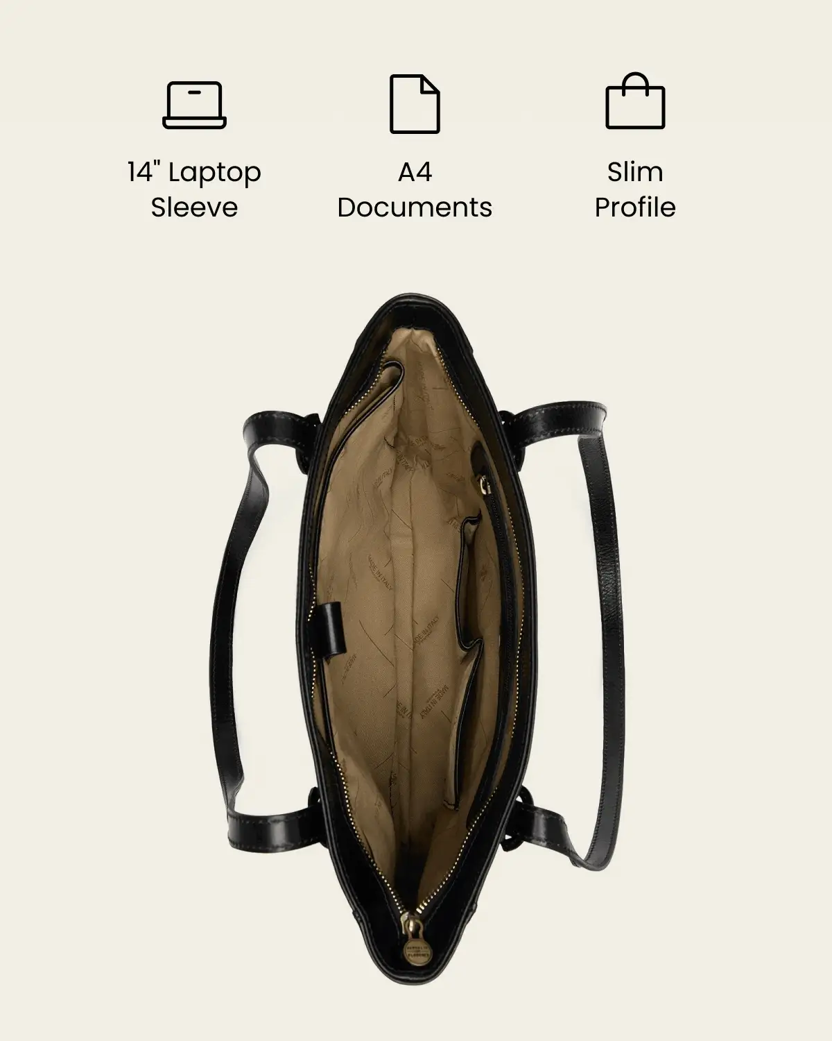 Amelia Jet - Leather Work Tote - Image 3