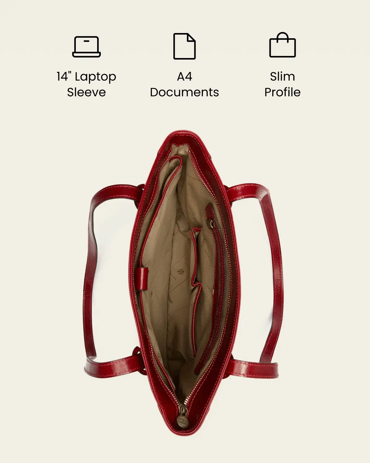 Amelia Rosso - Leather Work Tote - Image 2