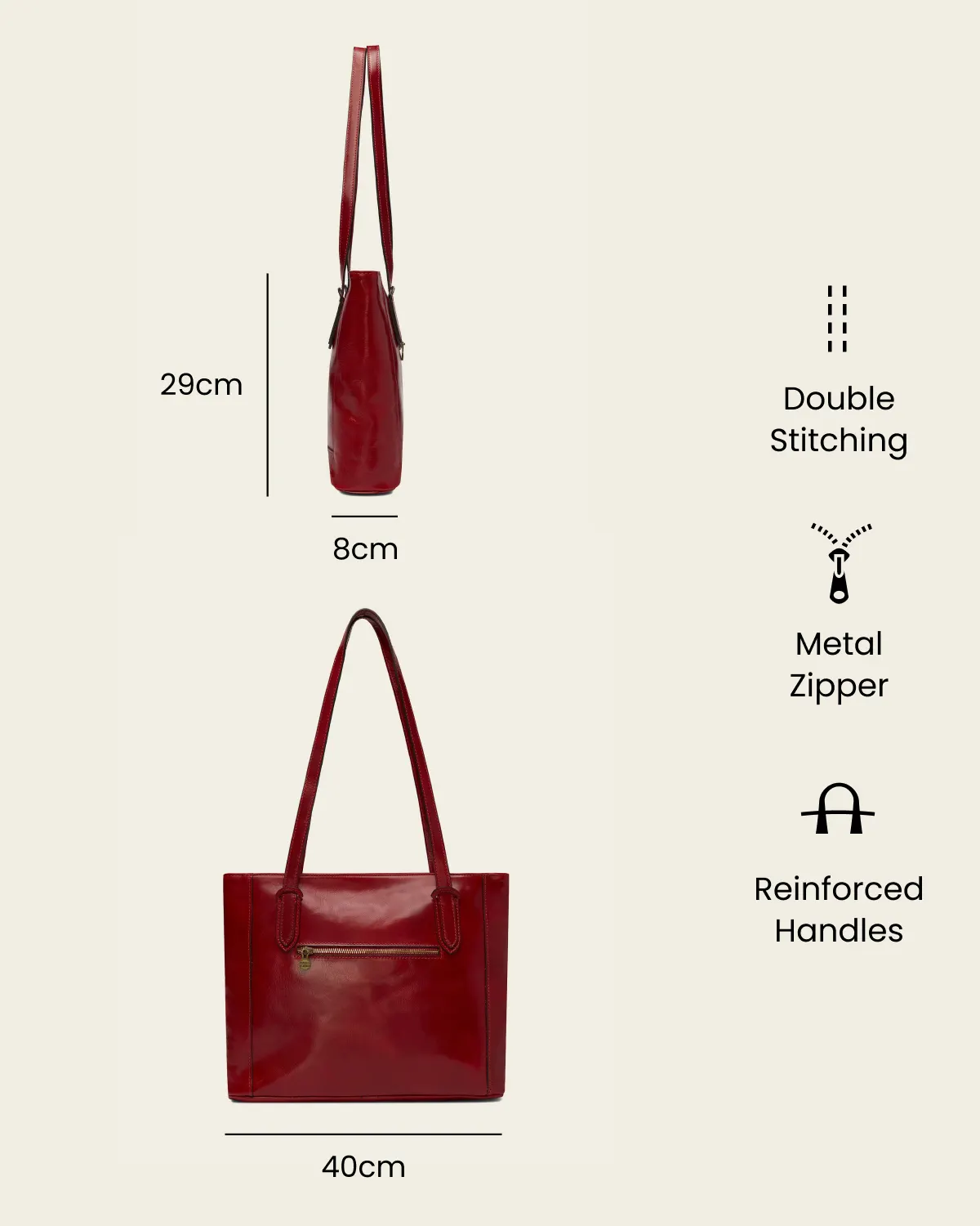 Amelia Rosso - Leather Work Tote - Image 7