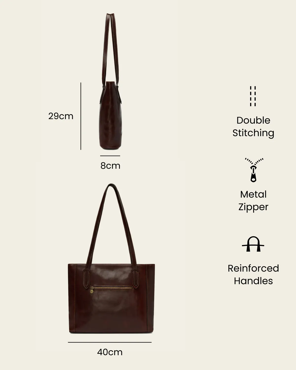 Amelia Terra - Leather Work Tote - Image 7