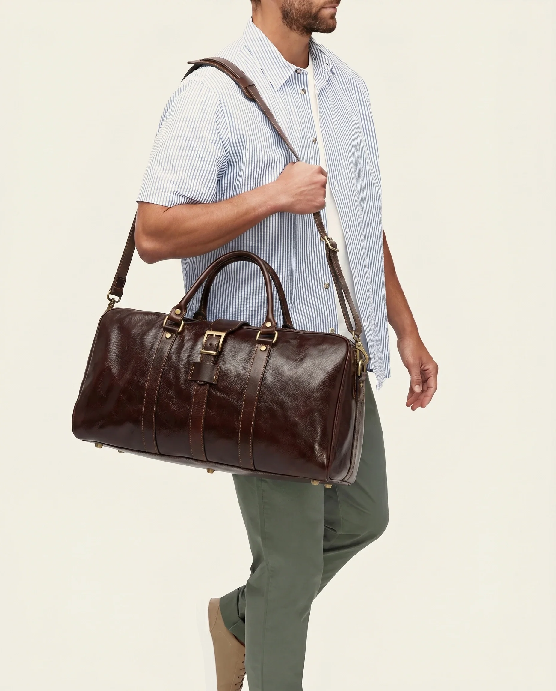 Amerigo Terra - Leather Weekender Bag - Image 6