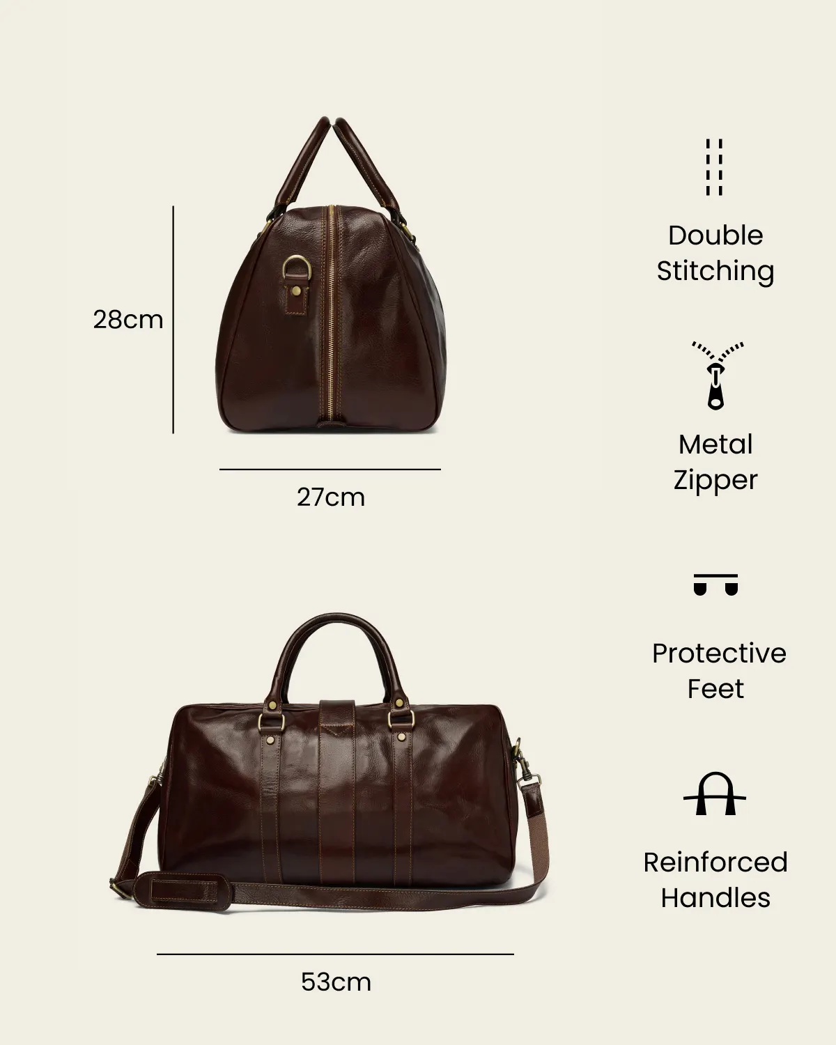 Amerigo Terra - Leather Weekender Bag - Image 7