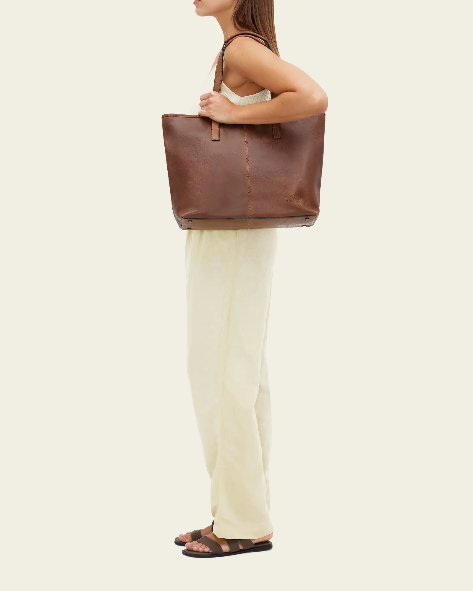 Beatrice Earth - Leather Work Tote - Image 3