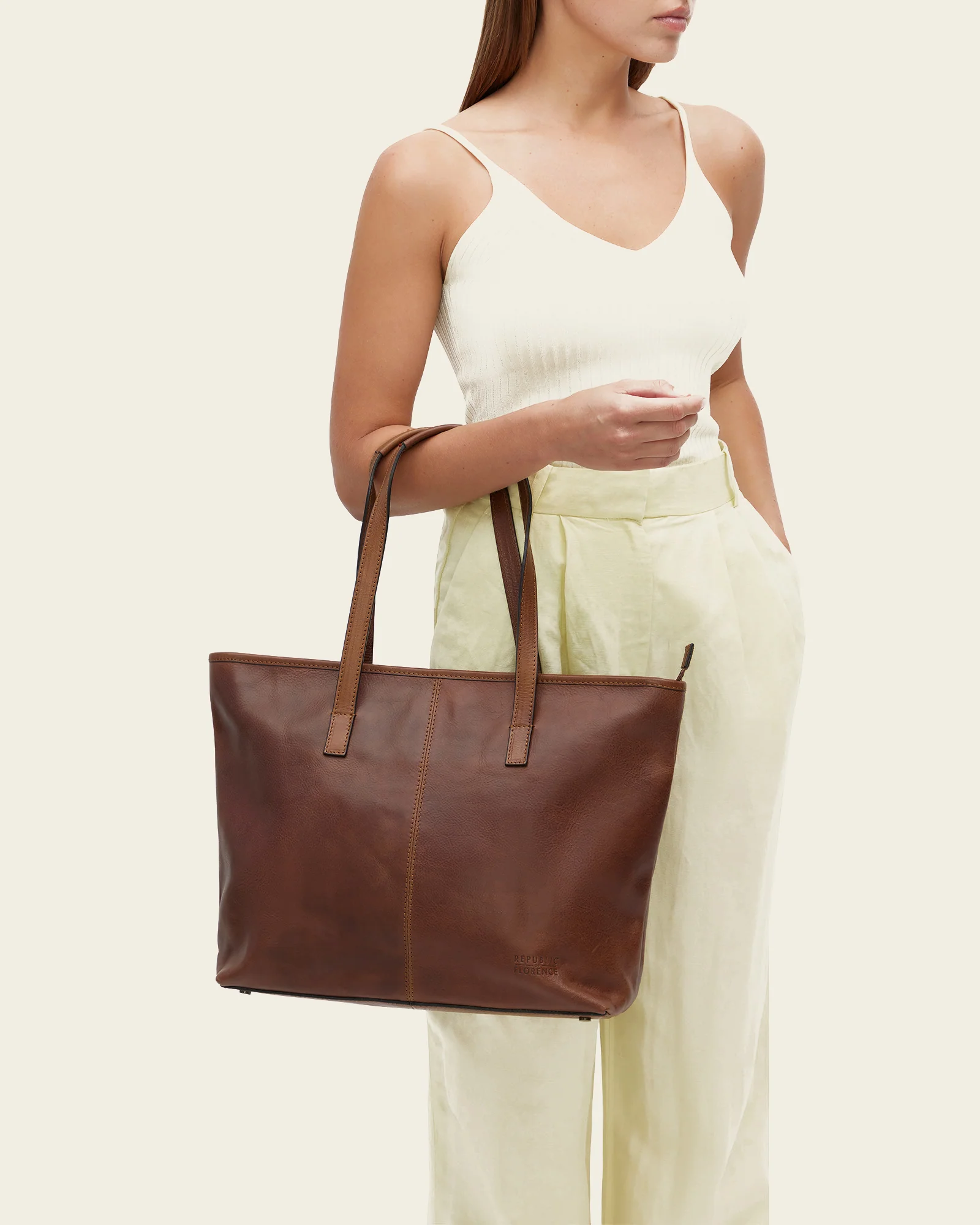 Beatrice Earth - Leather Work Tote - Image 9