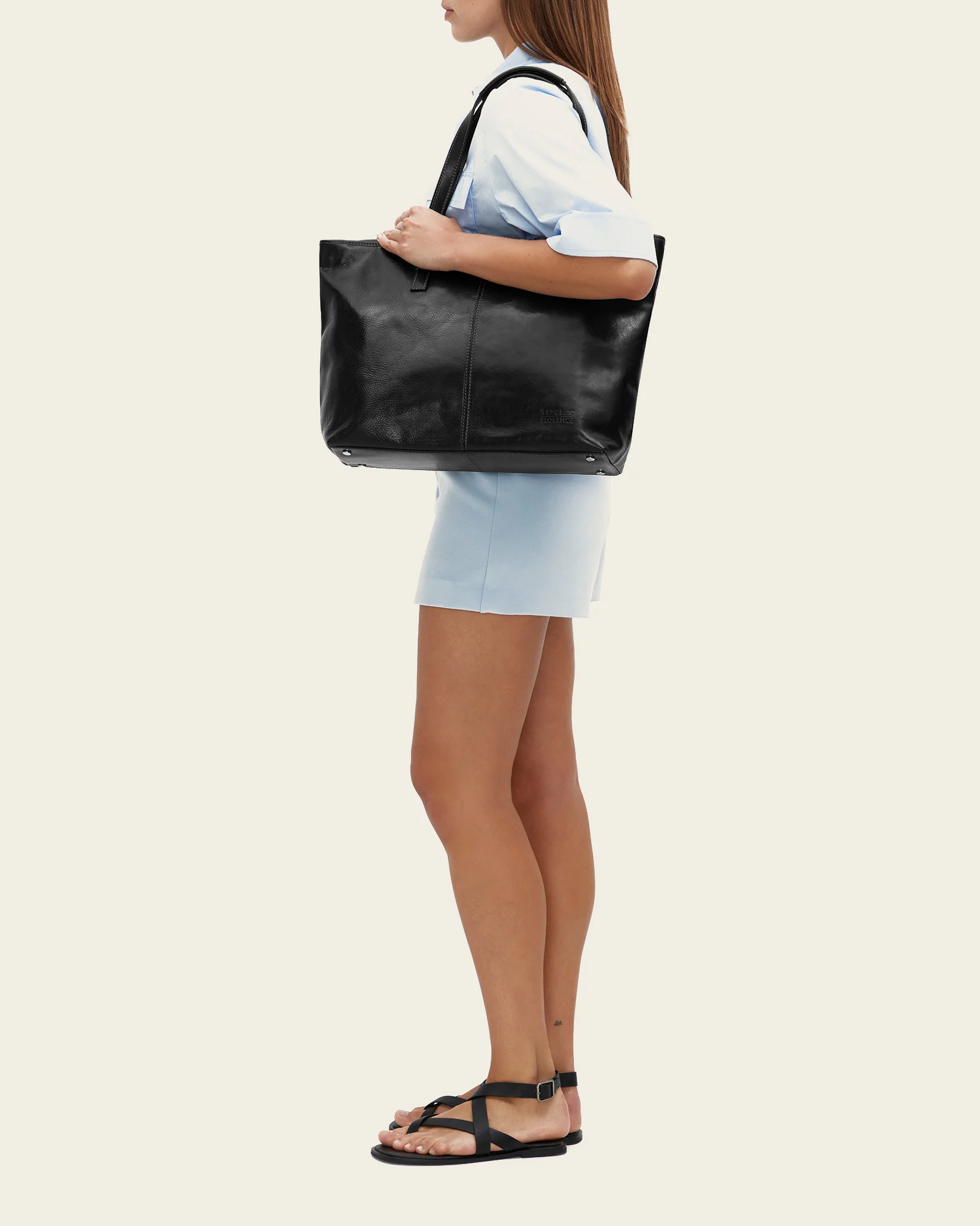 Beatrice Jet - Leather Work Tote - Image 6