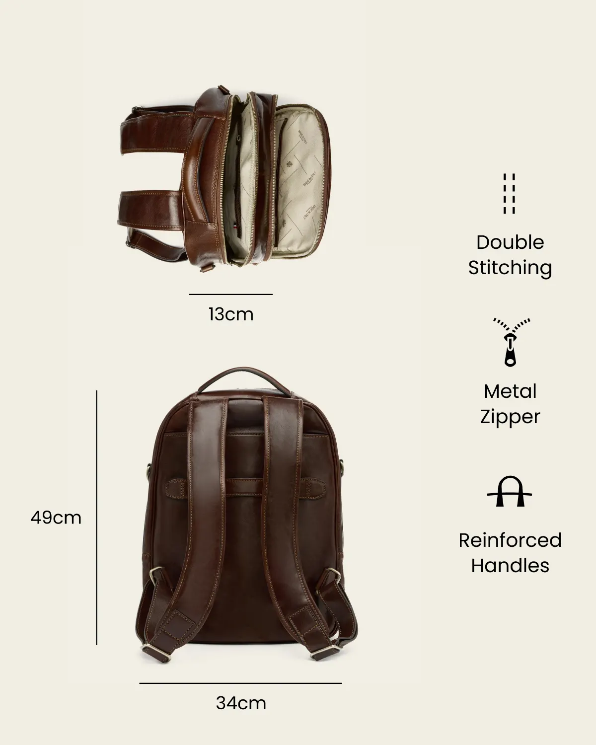 Belfast Terra - Leather Backpack - Image 7