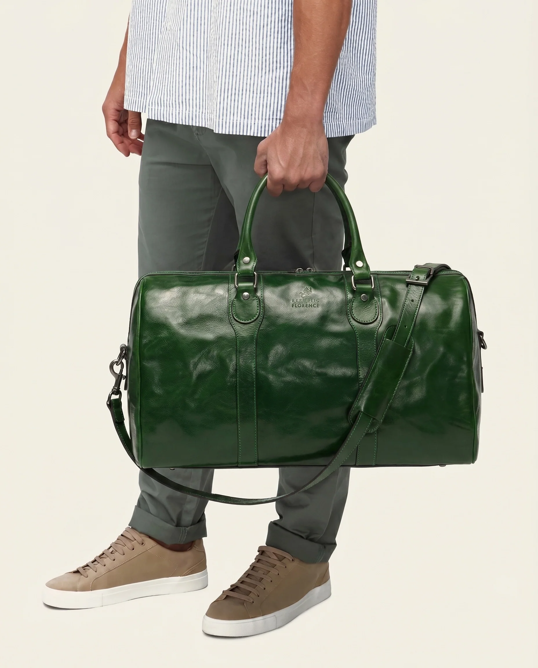 Beltrami Forest - Leather Weekender Bag - Image 3