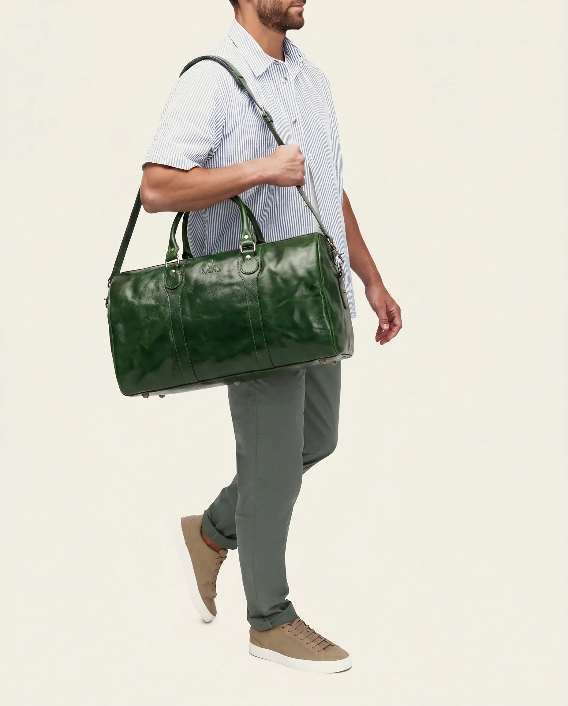 Beltrami Forest - Leather Weekender Bag - Image 7