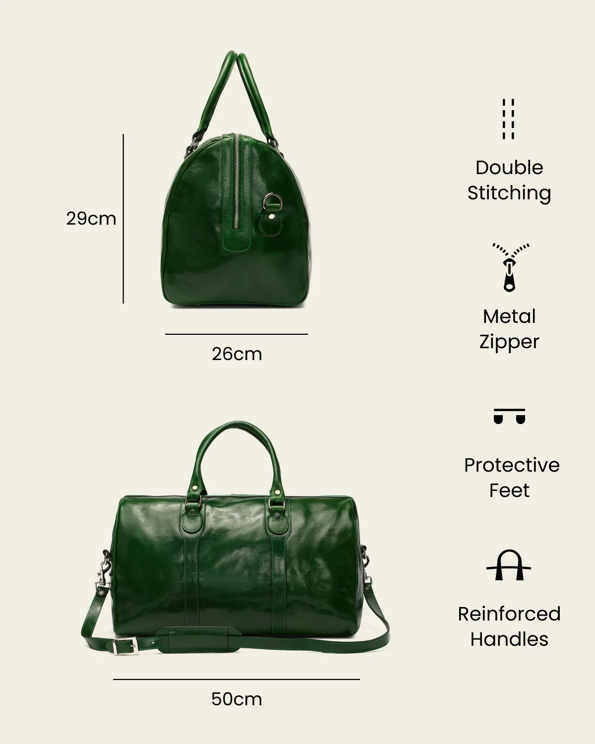 Beltrami Forest - Leather Weekender Bag - Image 8