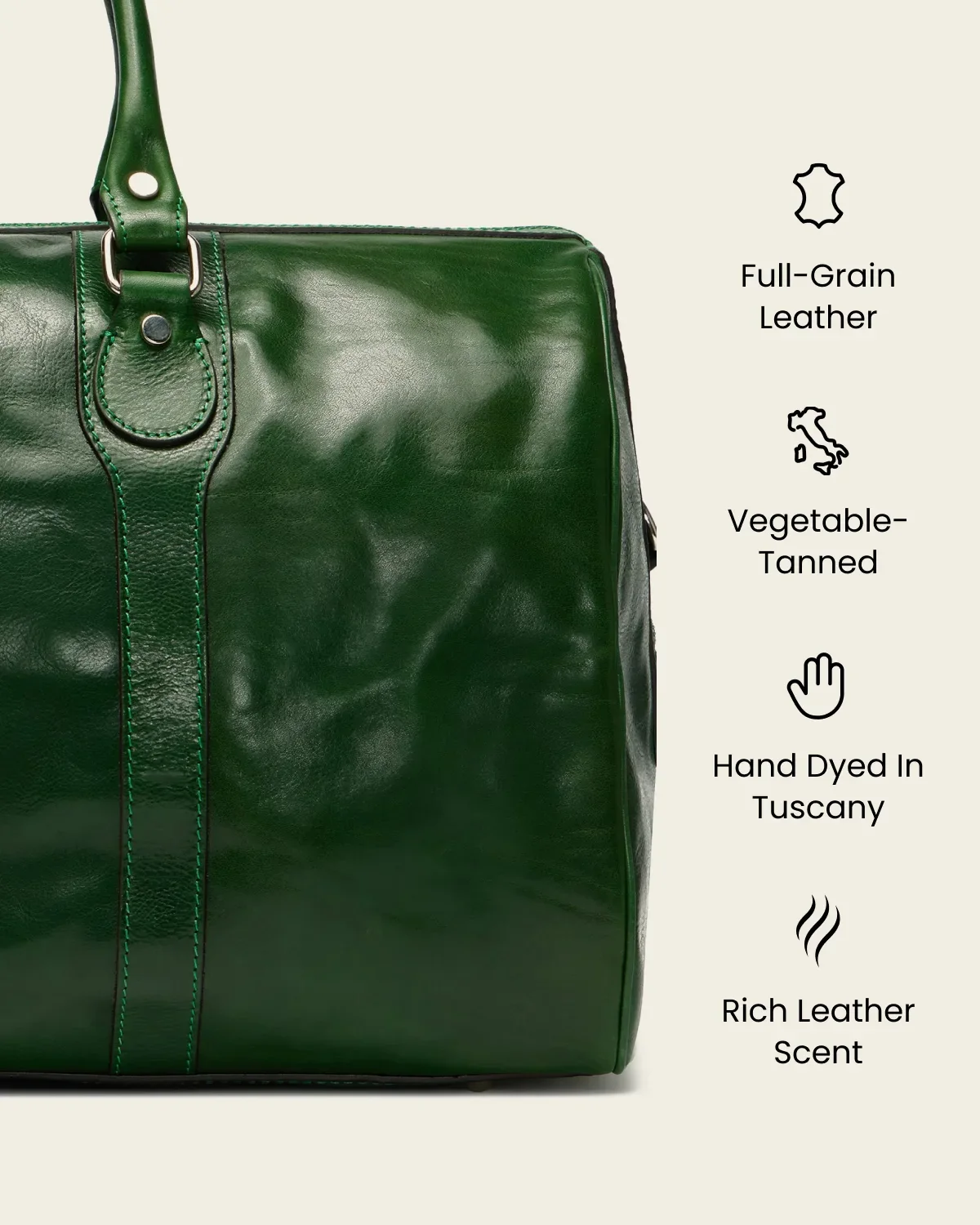 Beltrami Forest - Leather Weekender Bag - Image 9