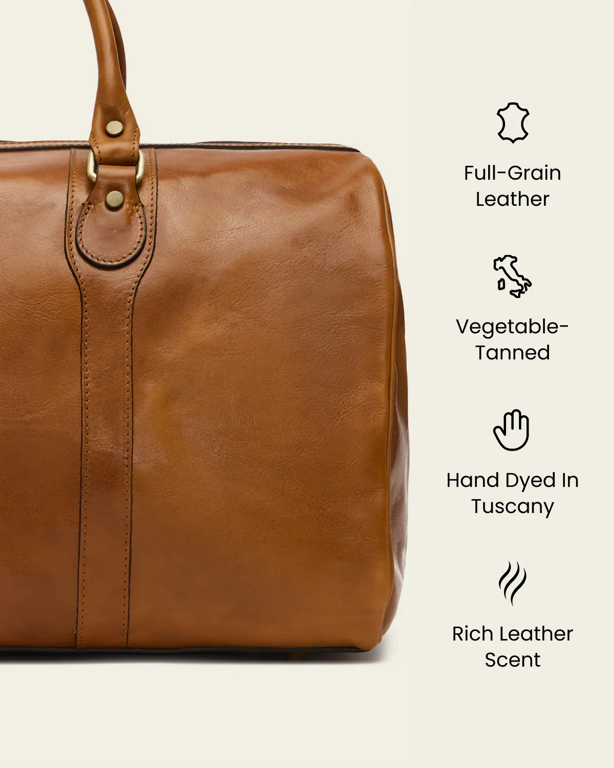 Beltrami Honey - Leather Weekender Bag - Image 9