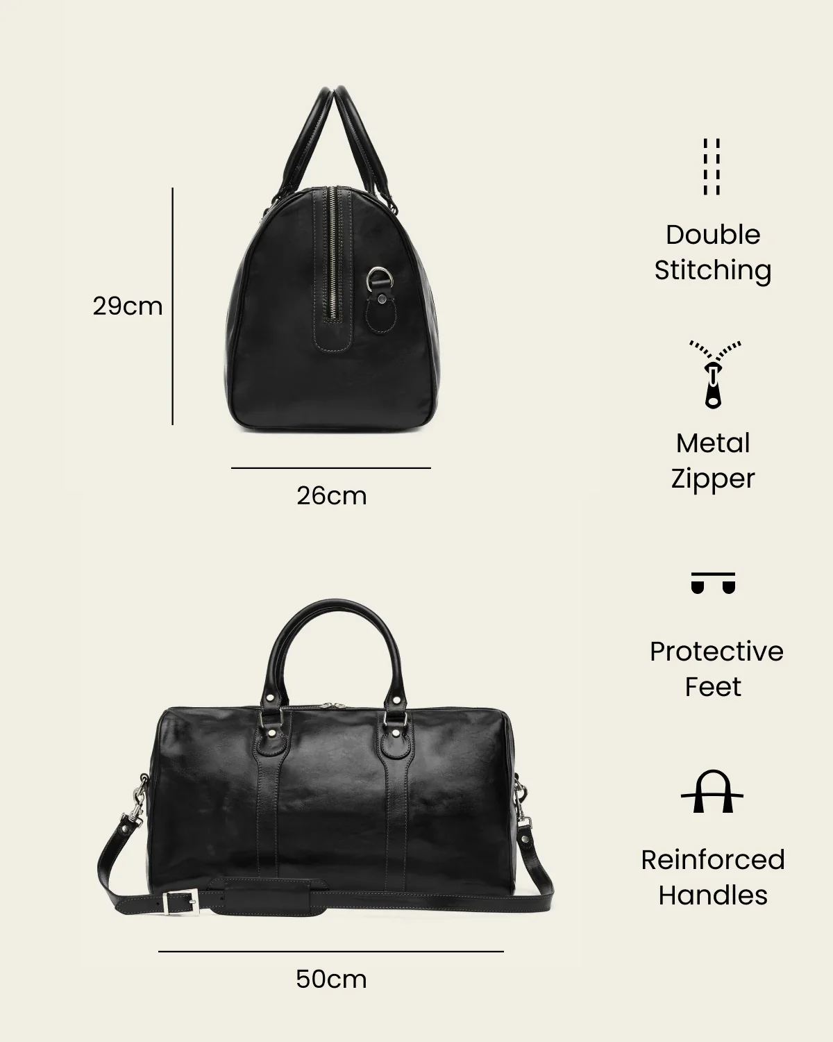 Beltrami Jet - Leather Weekender Bag - Image 8