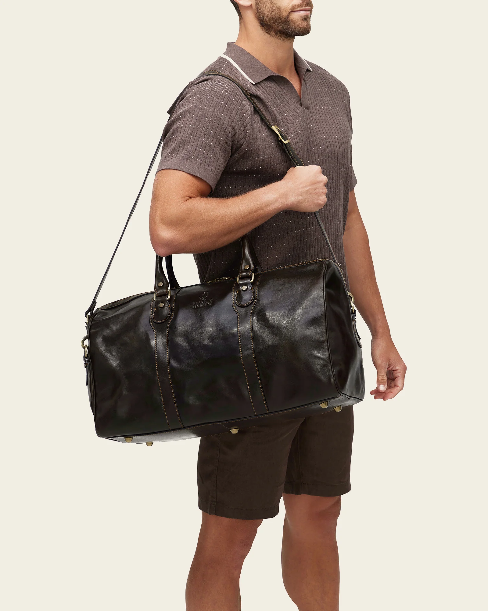 Beltrami Moro - Leather Weekender Bag - Image 7