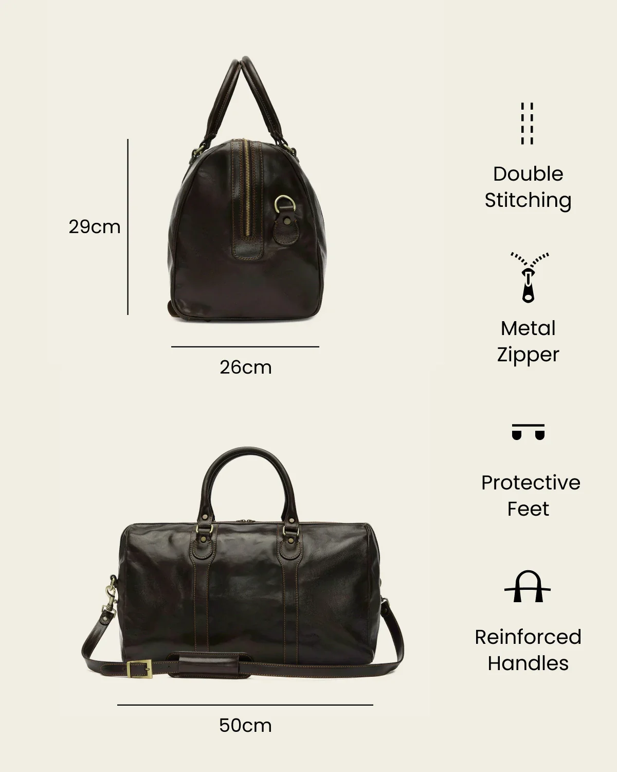 Beltrami Moro - Leather Weekender Bag - Image 8