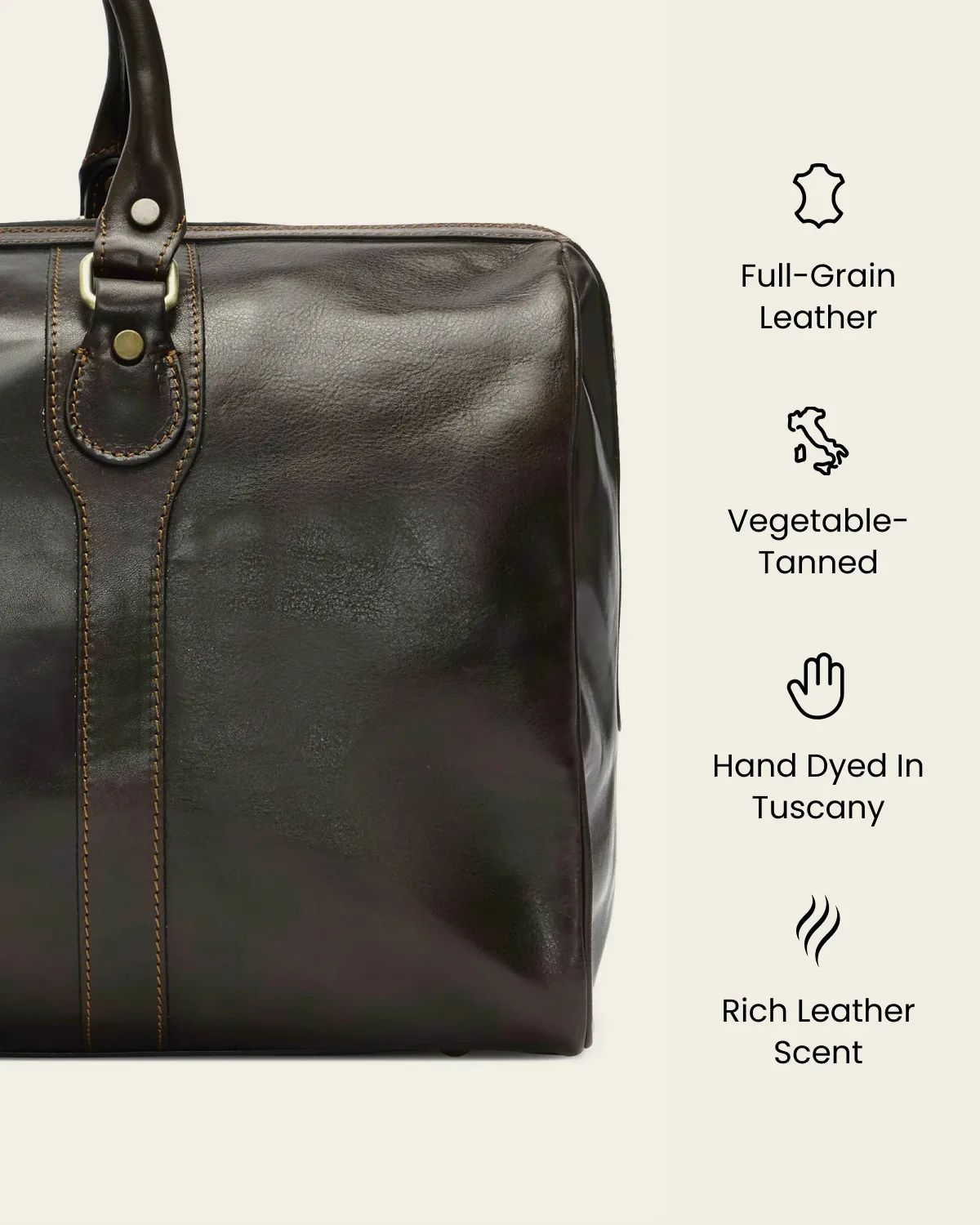 Beltrami Moro - Leather Weekender Bag - Image 9