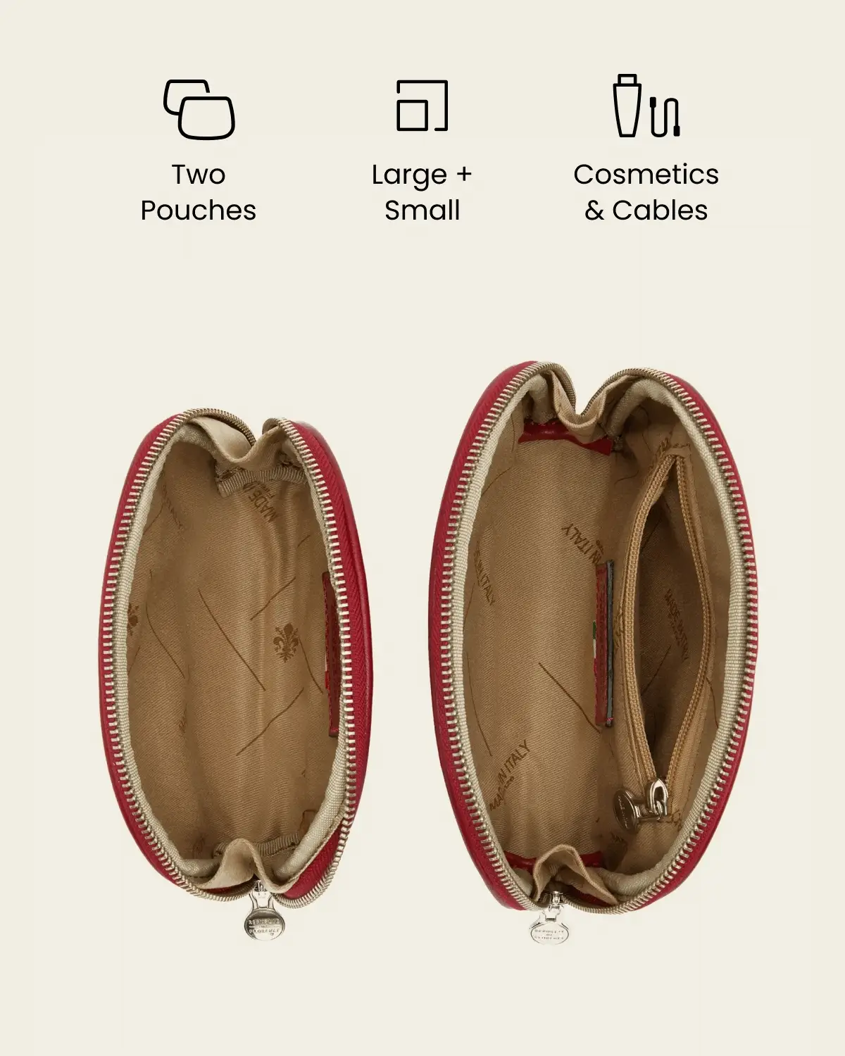 Duo Rosso - Leather Pouch Set - Image 2