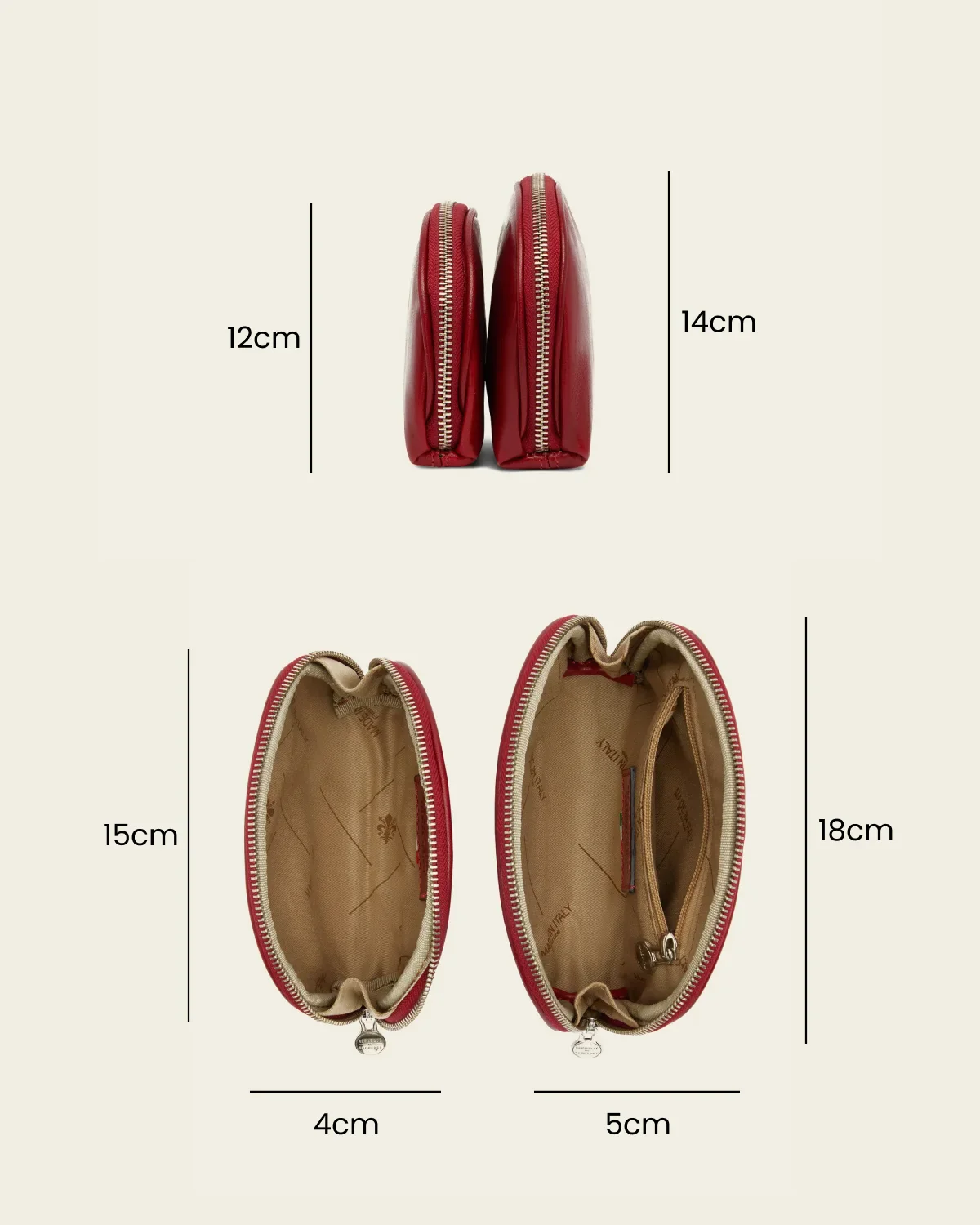 Duo Rosso - Leather Pouch Set - Image 8