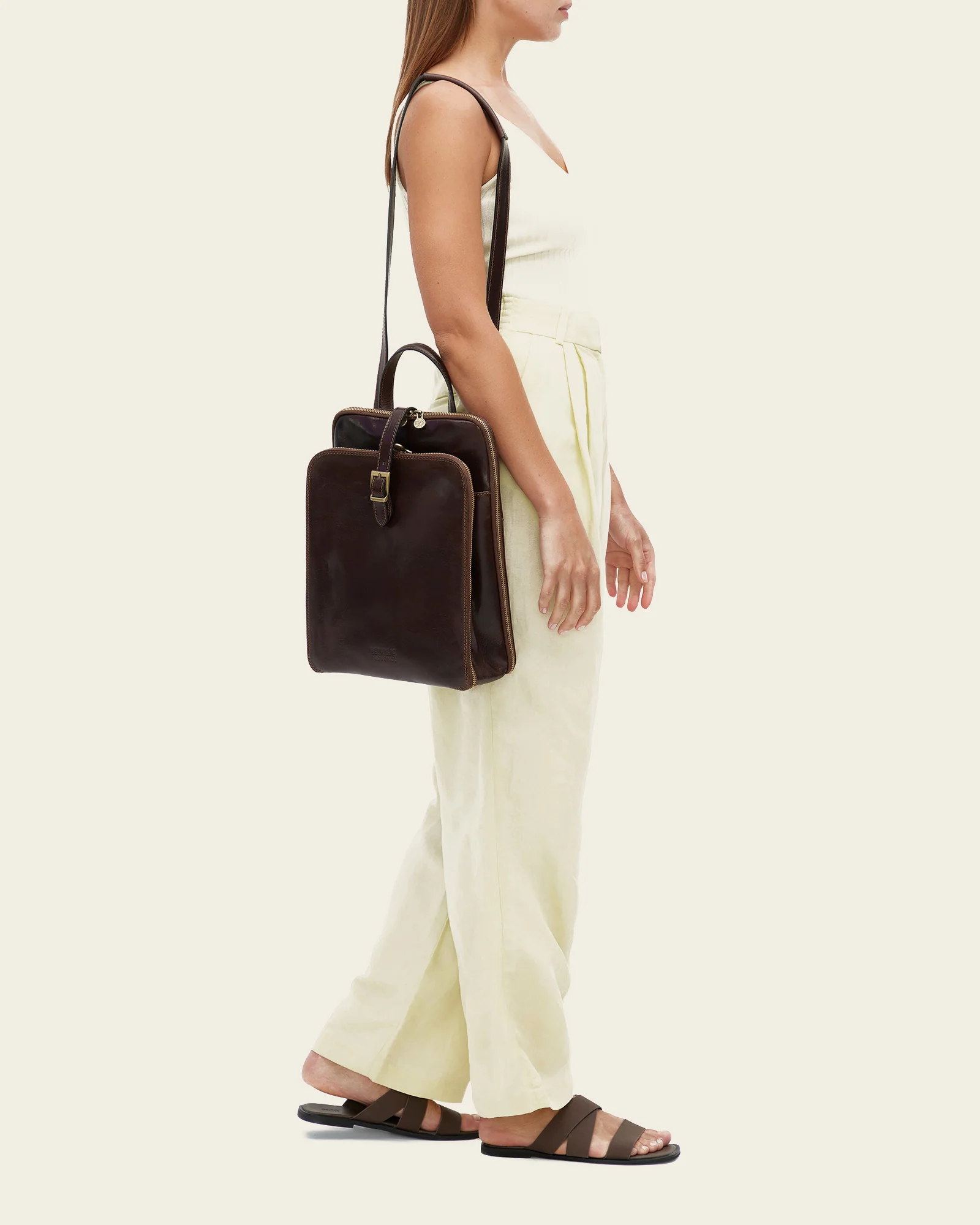 Emma Terra - 3-in-1 Convertible Leather Backpack - Image 6