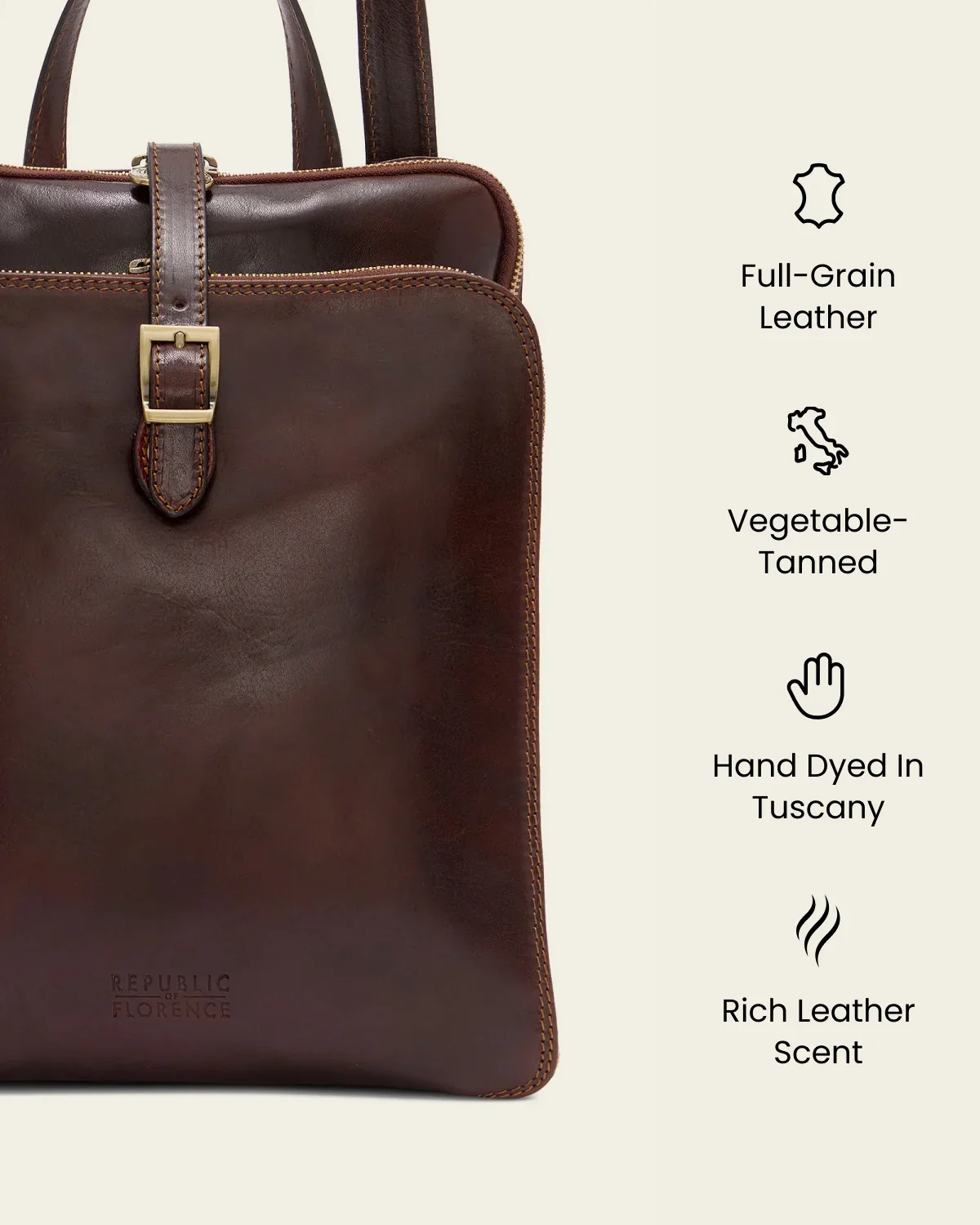 Emma Terra - 3-in-1 Convertible Leather Backpack - Image 9