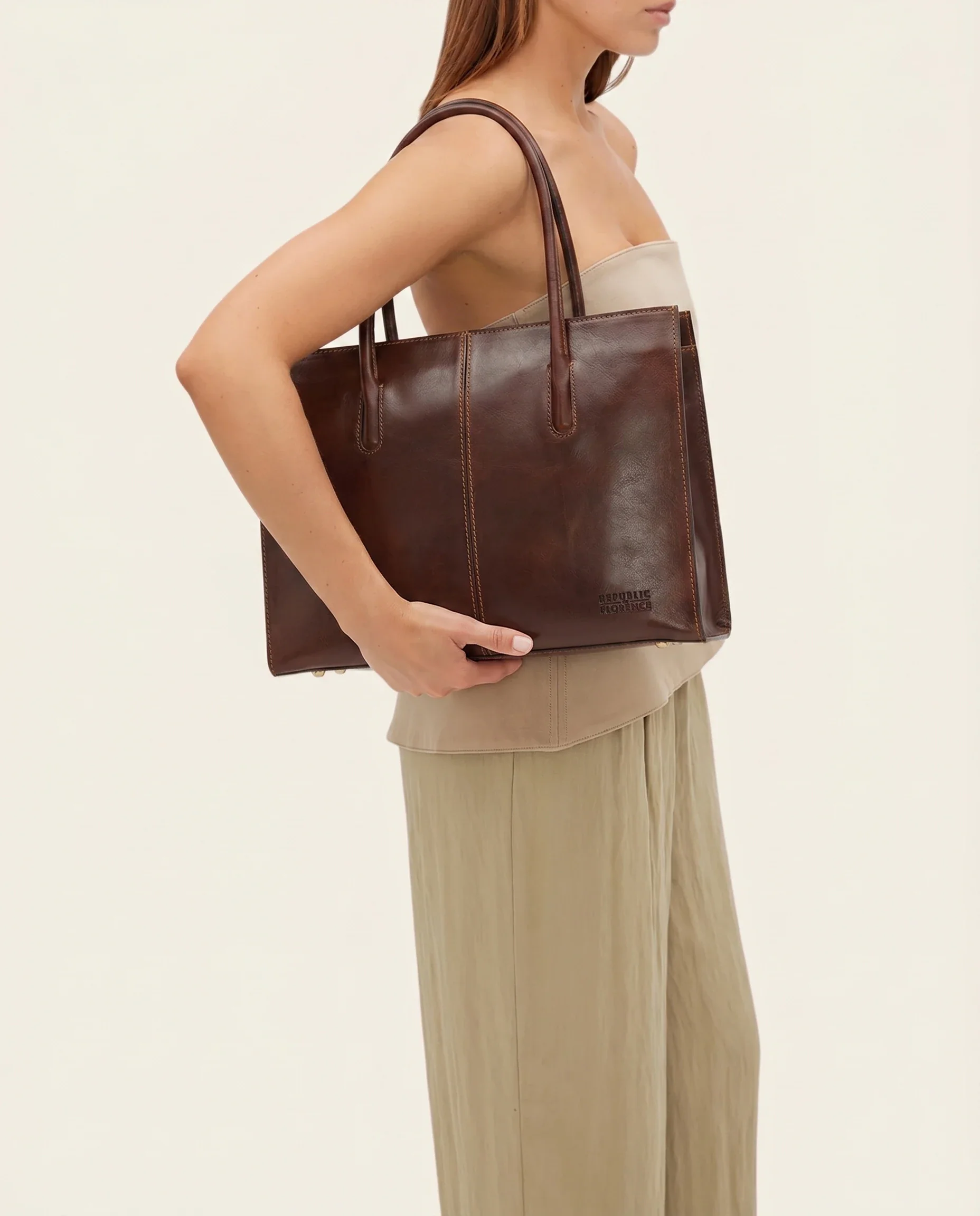 Florence Terra - Leather Work Tote - Image 3