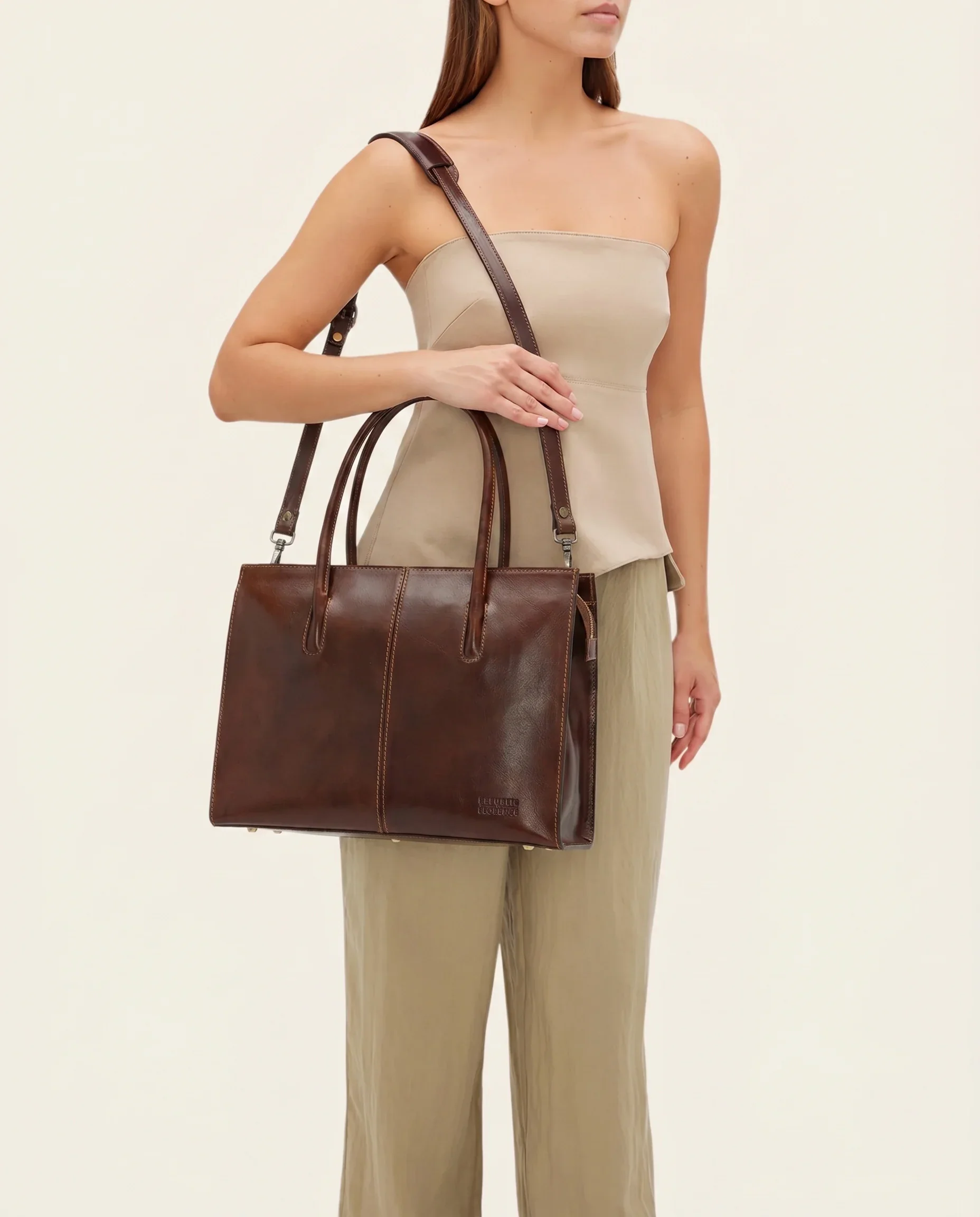 Florence Terra - Leather Work Tote - Image 6
