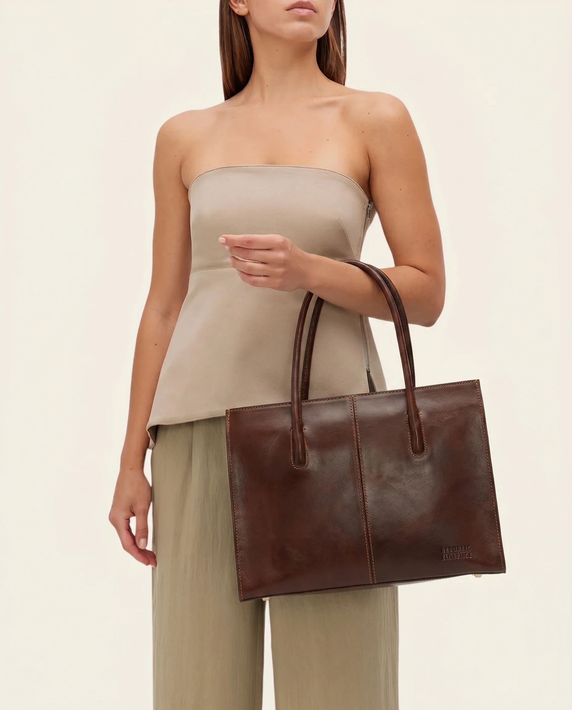 Florence Terra - Leather Work Tote - Image 7