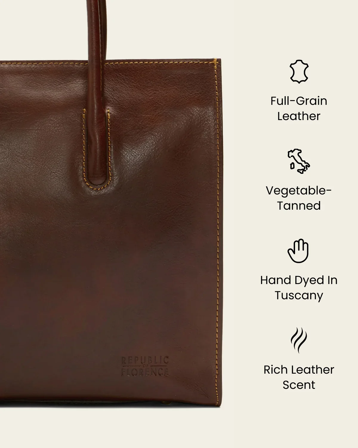 Florence Terra - Leather Work Tote - Image 9
