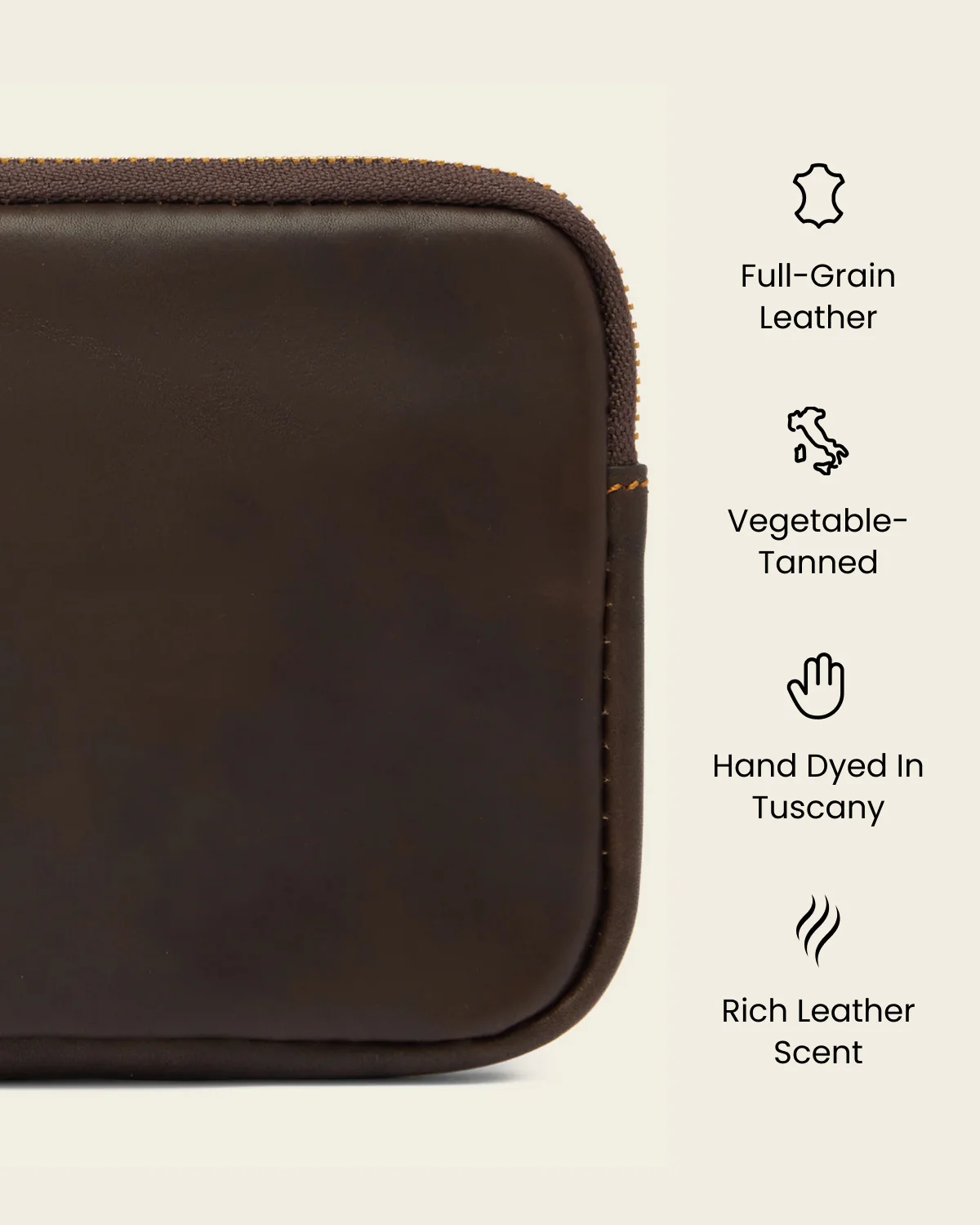 Forma5 Espresso - Leather Zip Organiser - Image 9