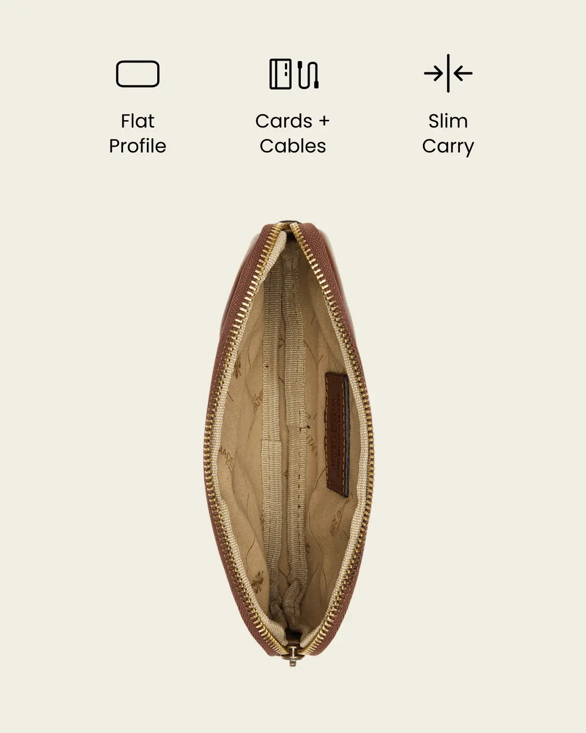 Forma5 Earth - Leather Zip Organiser - Image 2
