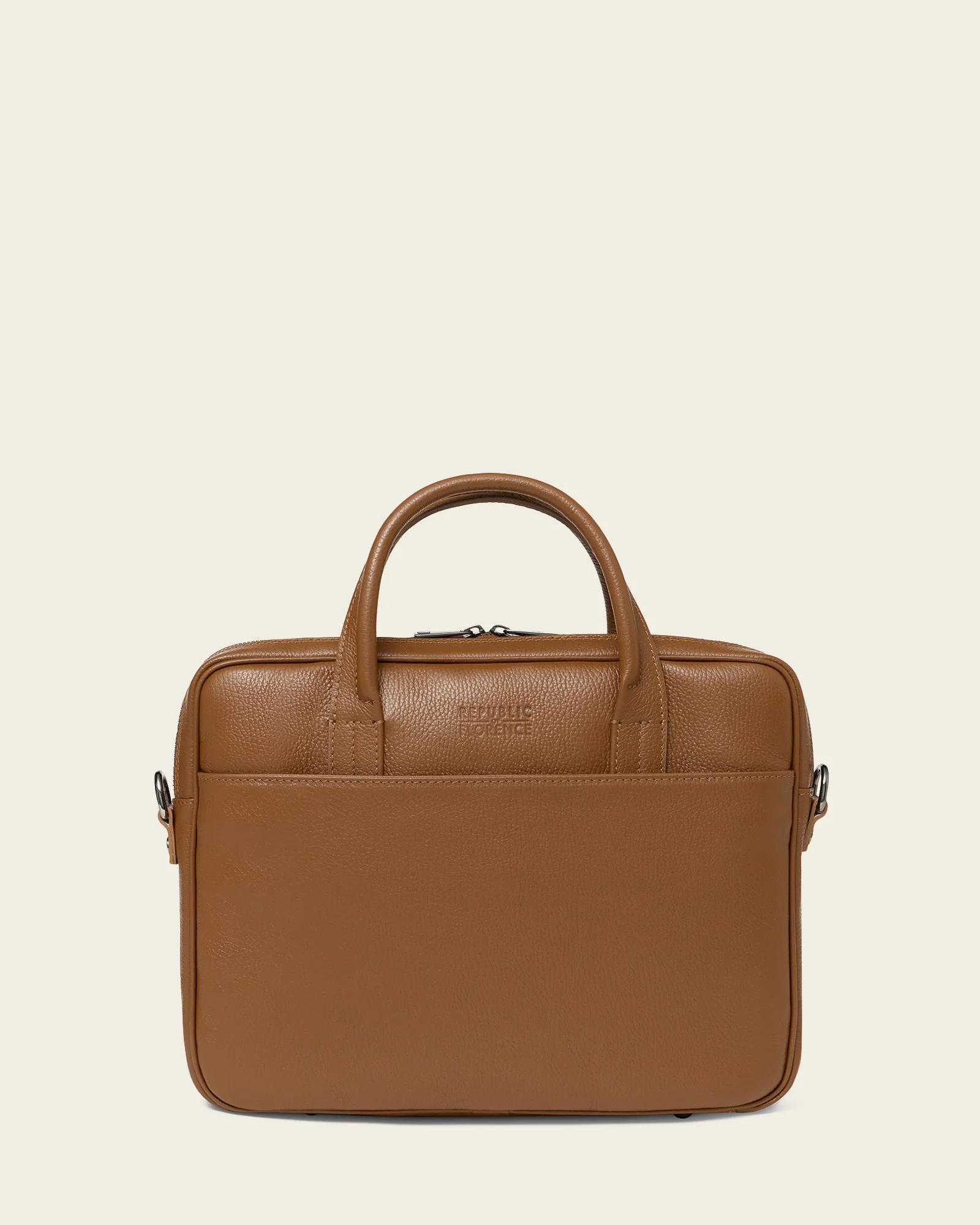 Glasgow Pebble Tan - 14" Leather Briefcase - Image 3