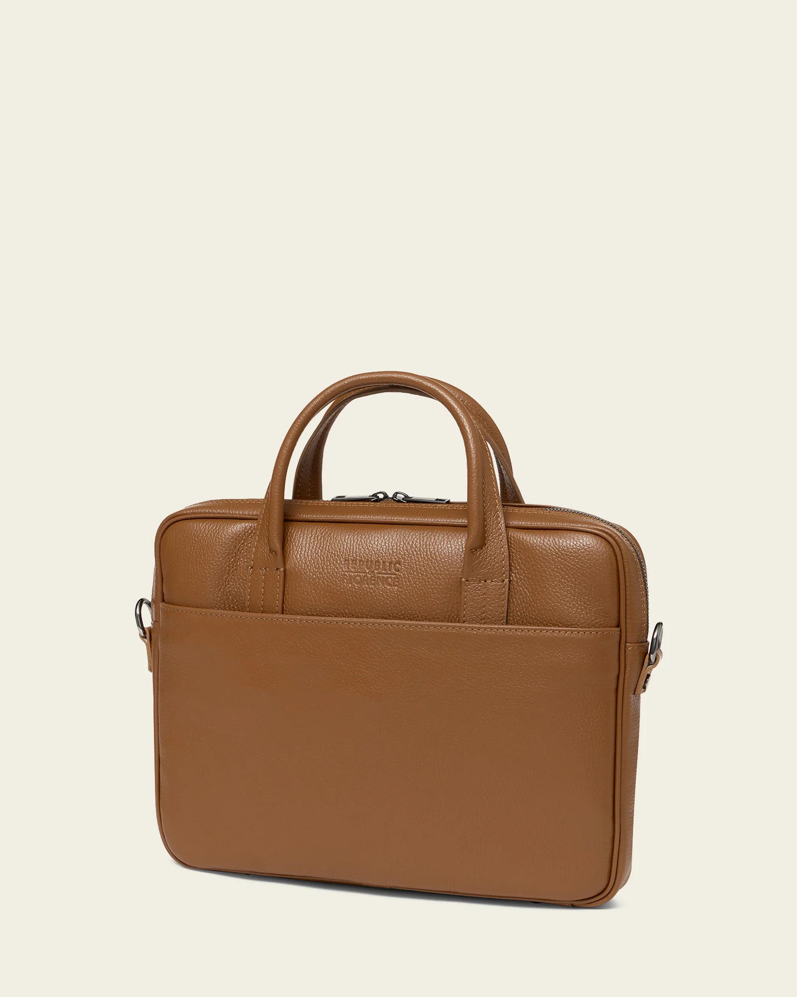 Glasgow Pebble Tan - 14" Leather Briefcase - Image 4