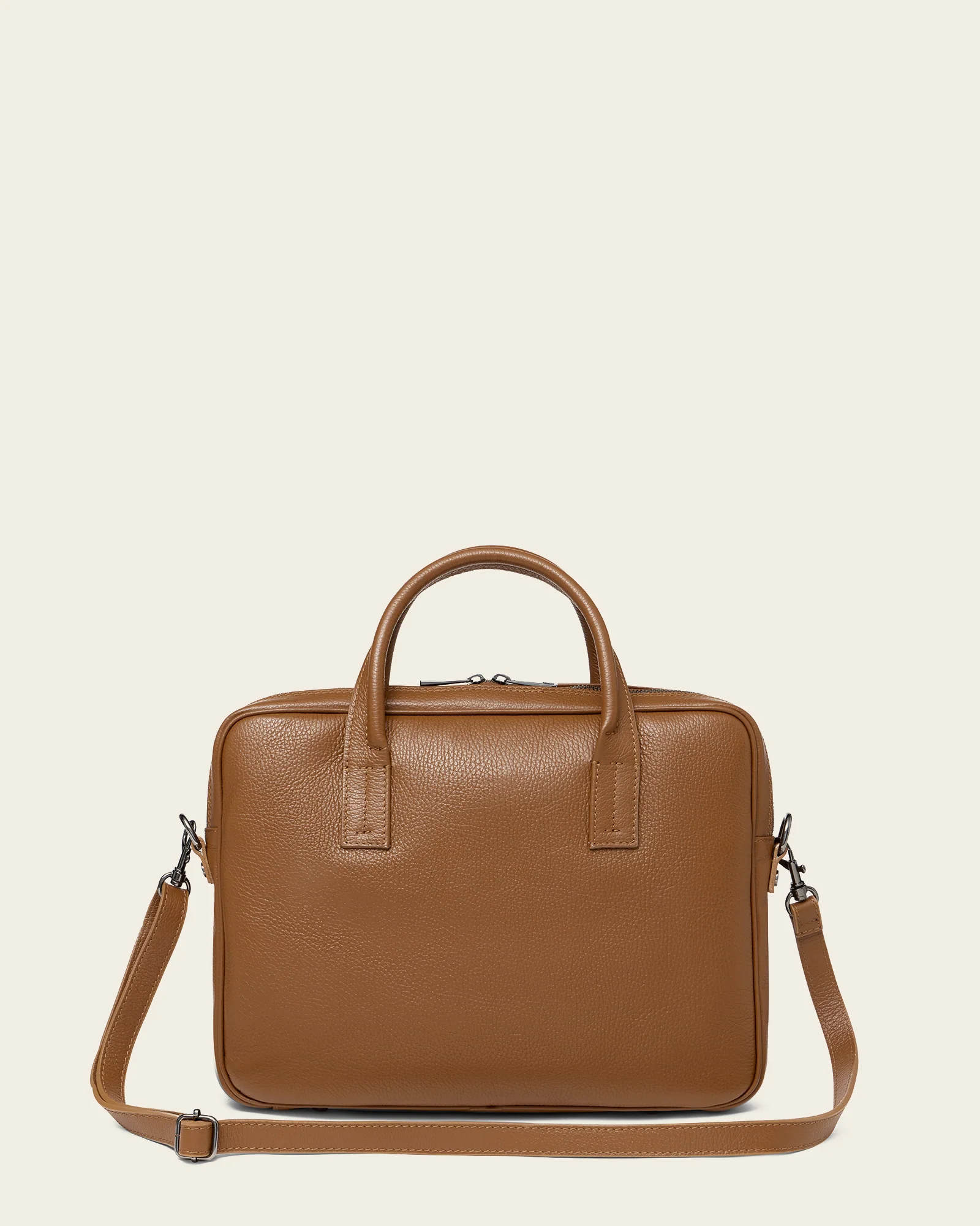 Glasgow Pebble Tan - 14" Leather Briefcase - Image 5