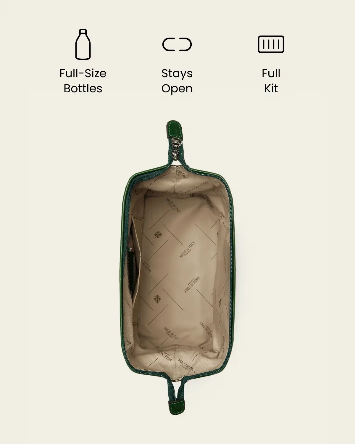 Grand Dopp Kit Forest - Leather Toiletry Bag - Image 2
