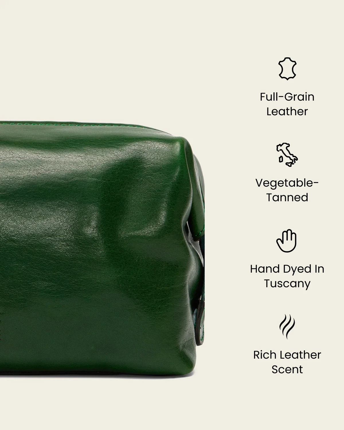 Grand Dopp Kit Forest - Leather Toiletry Bag - Image 8