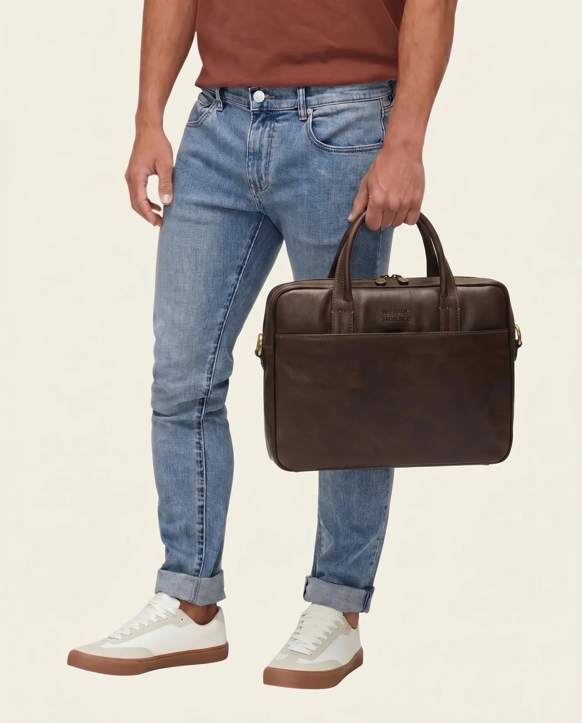 London Espresso - 14" Leather Briefcase - Image 3