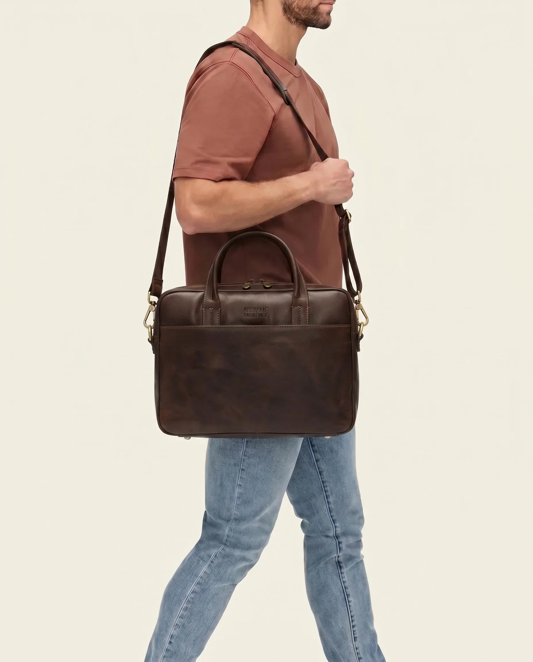 London Espresso - 14" Leather Briefcase - Image 6
