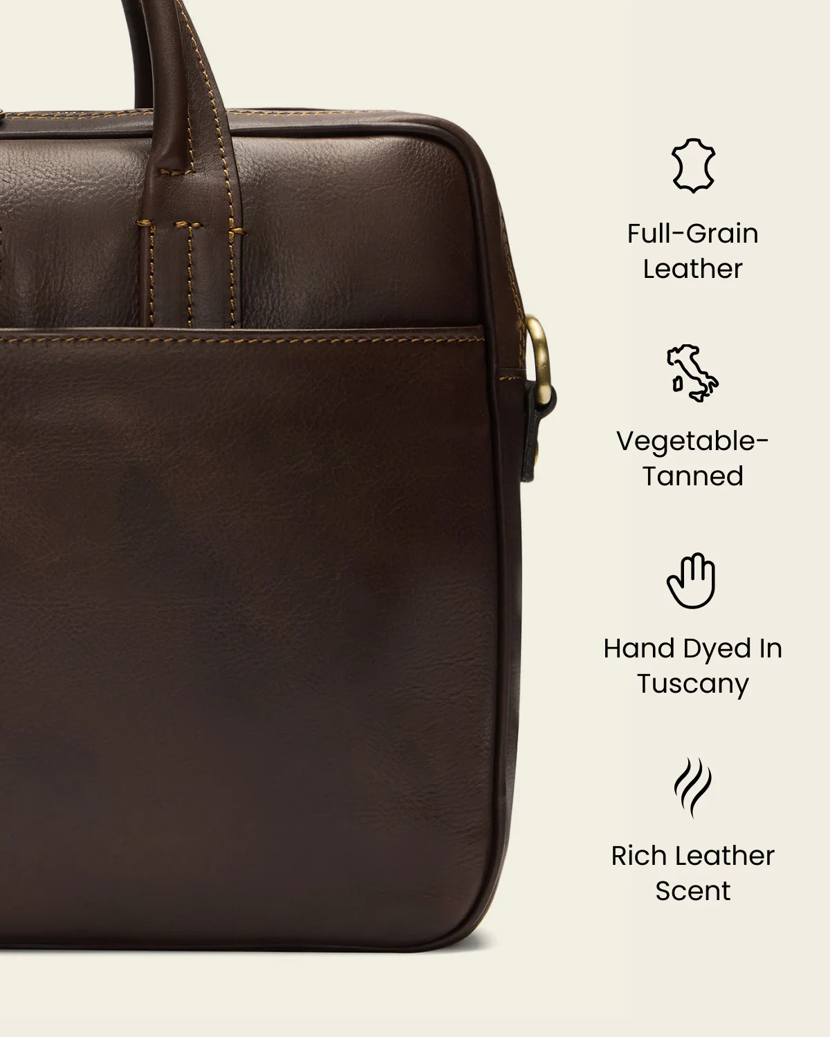 London Espresso - 14" Leather Briefcase - Image 8