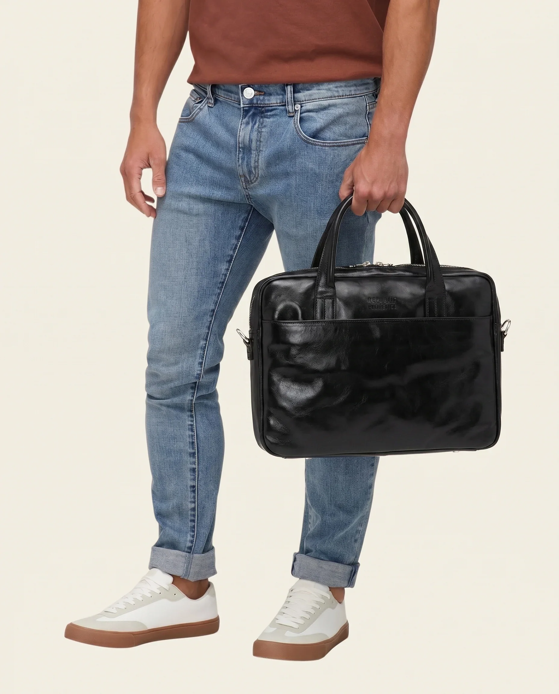 London Jet - 14" Leather Briefcase - Image 6