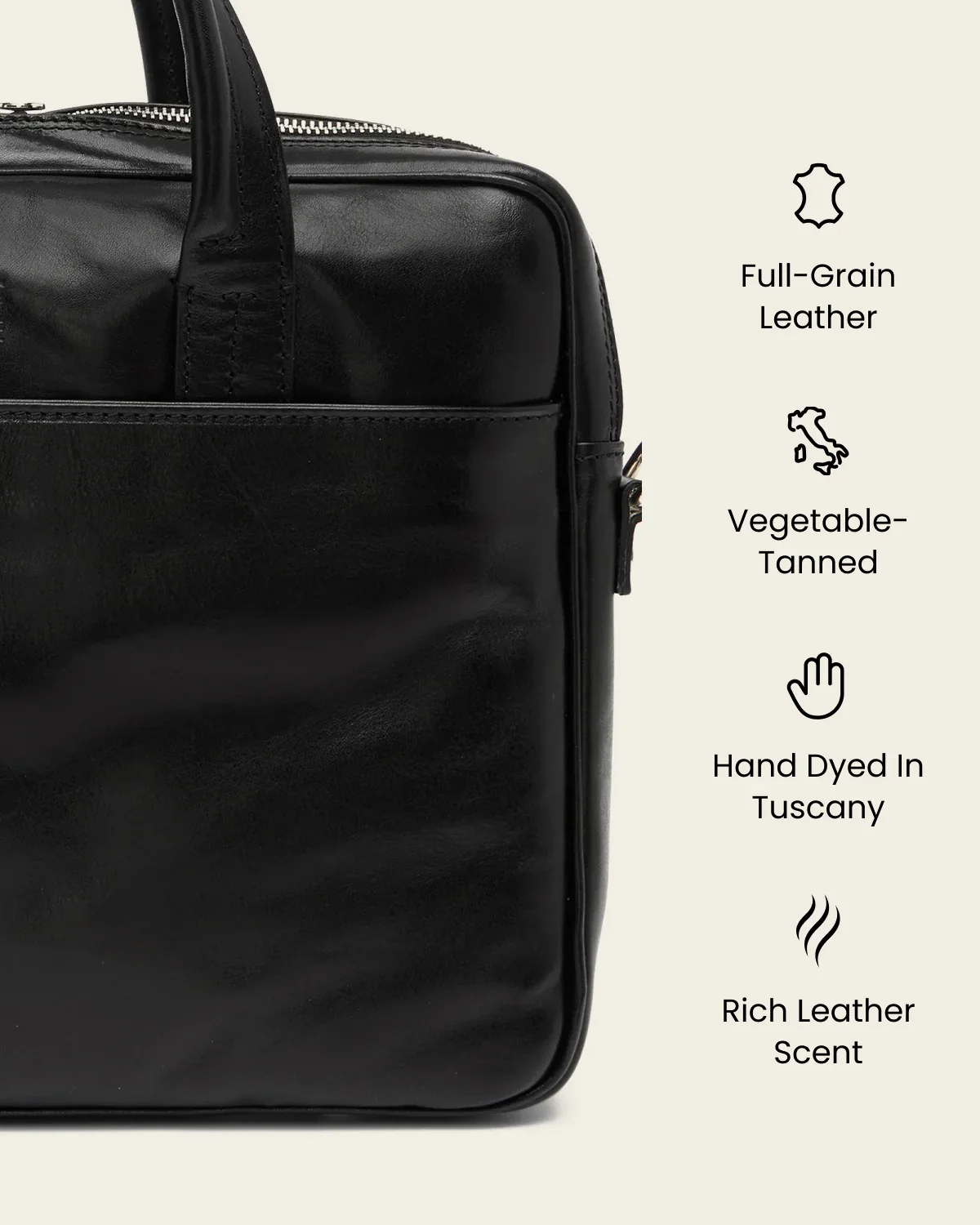 London Jet - 14" Leather Briefcase - Image 8