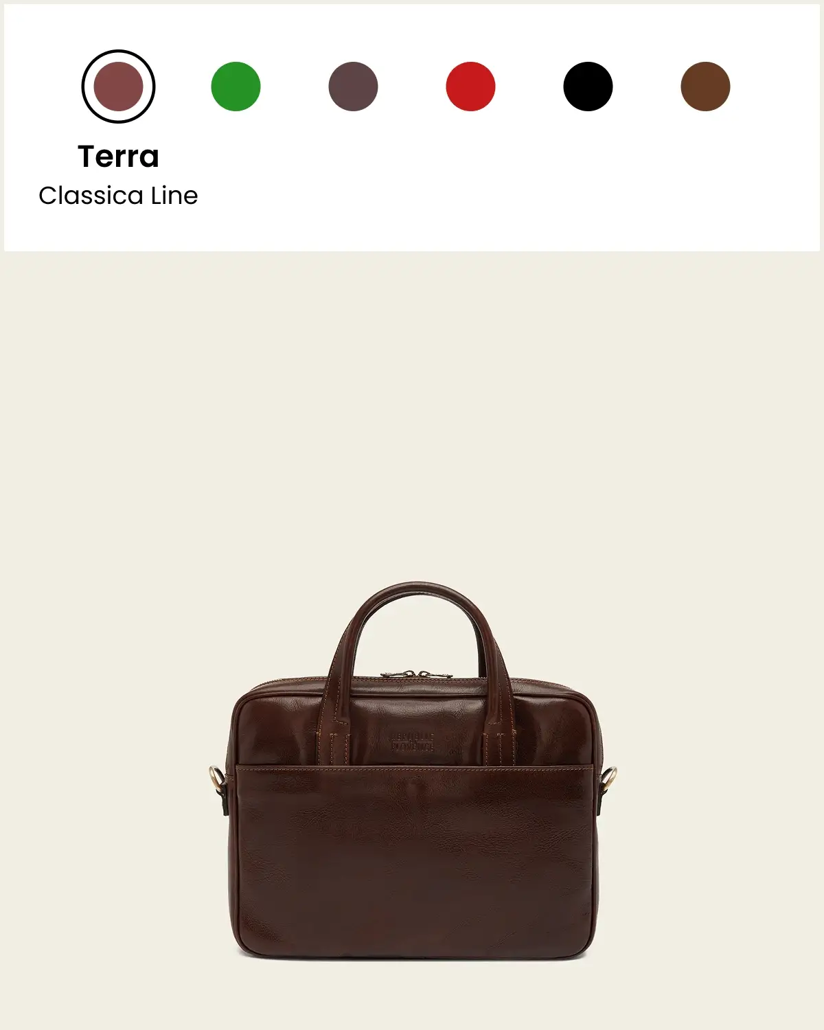 London Moro - 14" Leather Briefcase - Image 10
