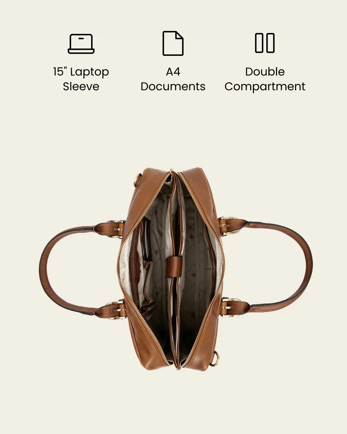 Madrid Burned - 16" Leather Briefcase - Image 2