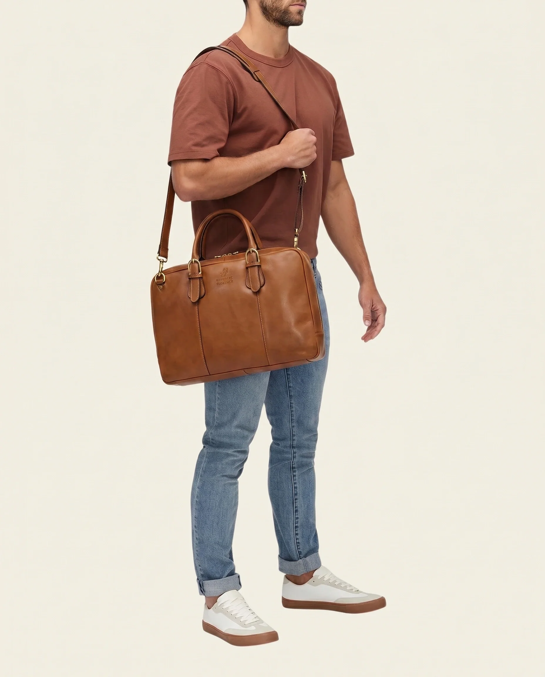 Madrid Burned - 16" Leather Briefcase - Image 8