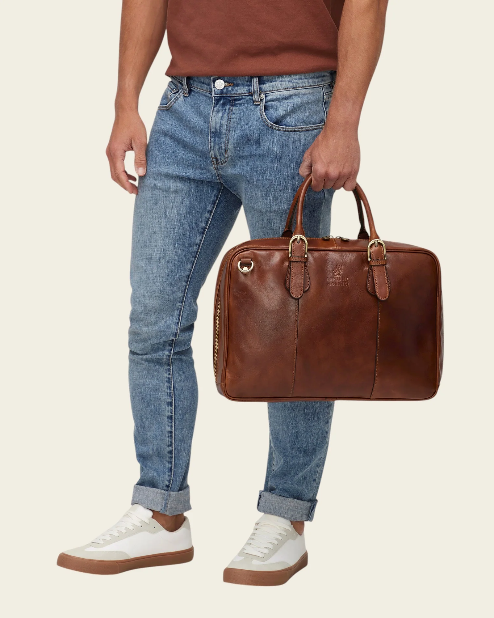 Madrid Earth - 16" Leather Briefcase - Image 3