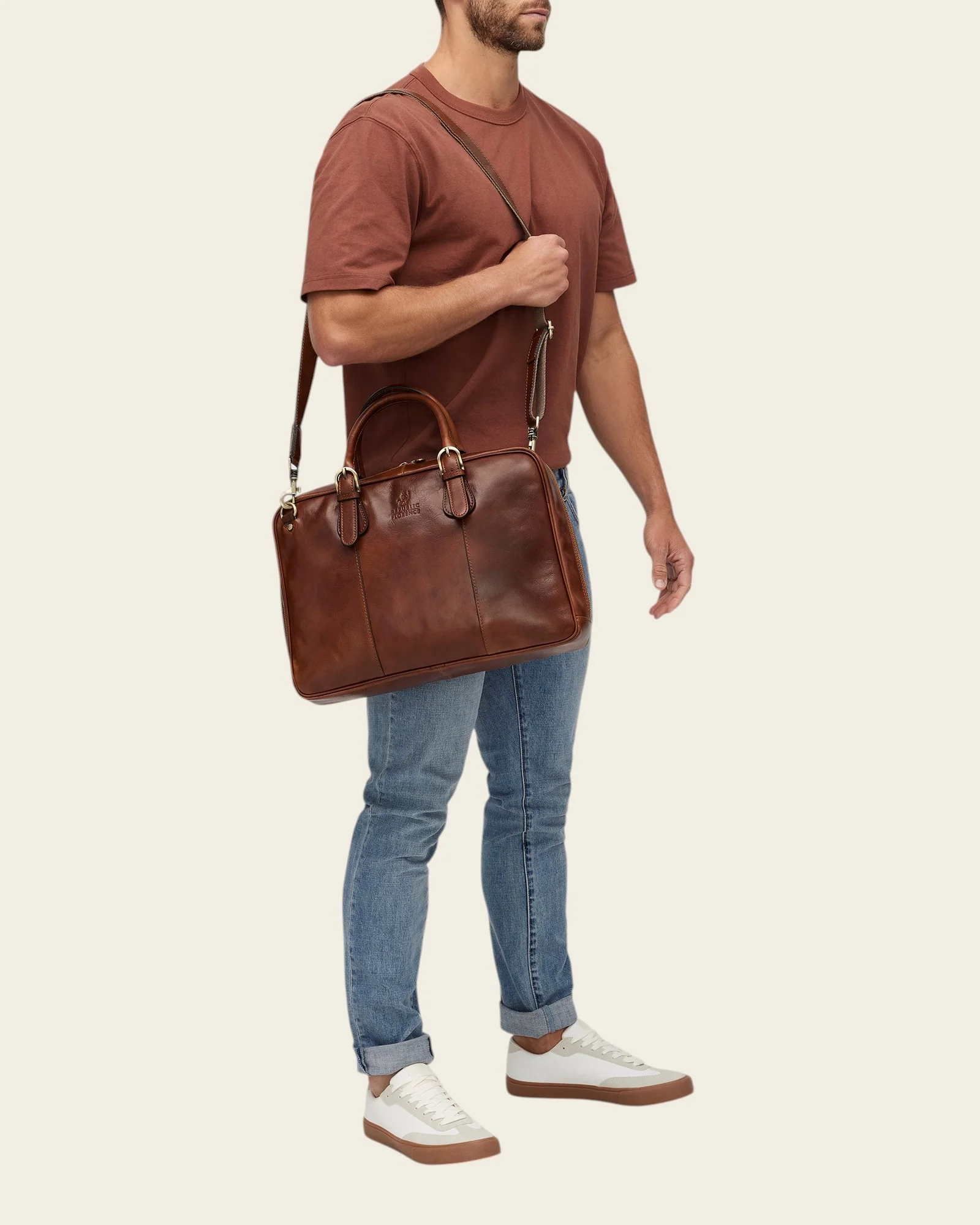 Madrid Earth - 16" Leather Briefcase - Image 6