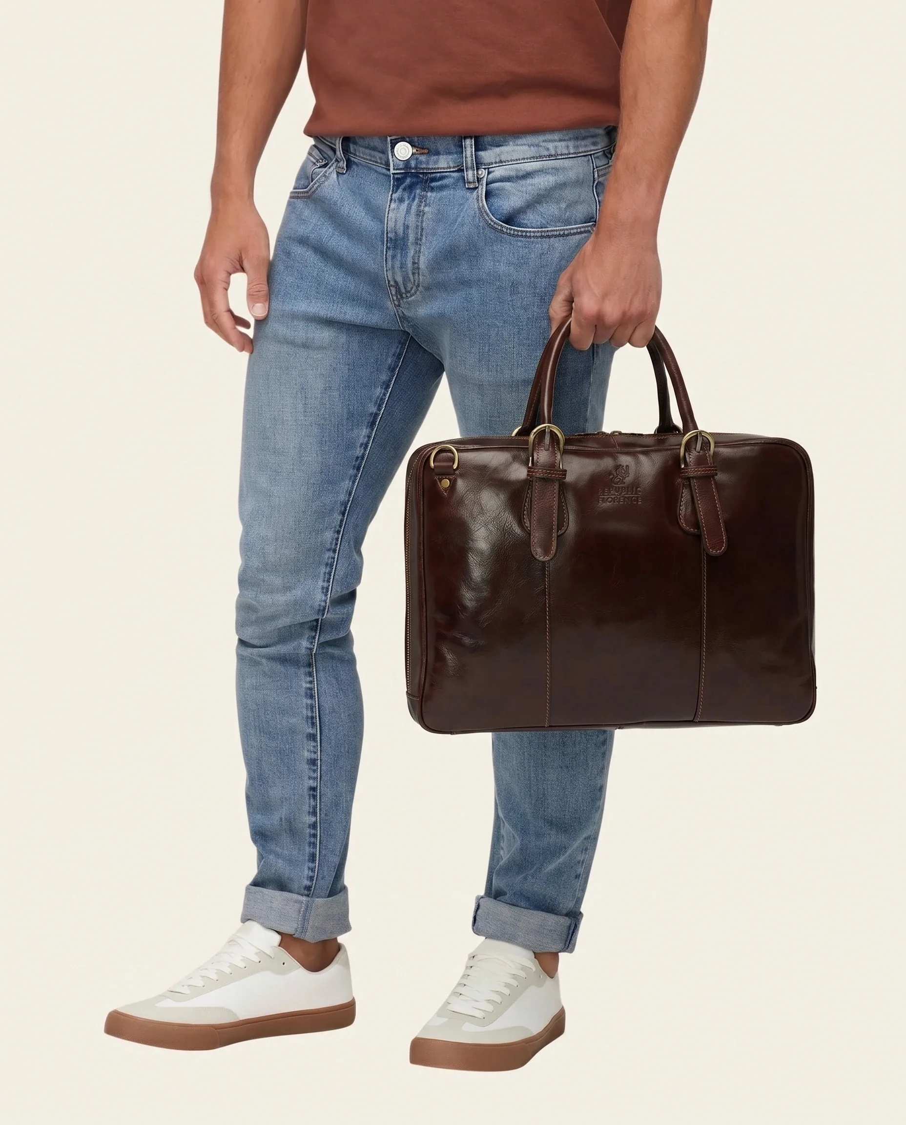 Madrid Terra - 16" Leather Briefcase - Image 3