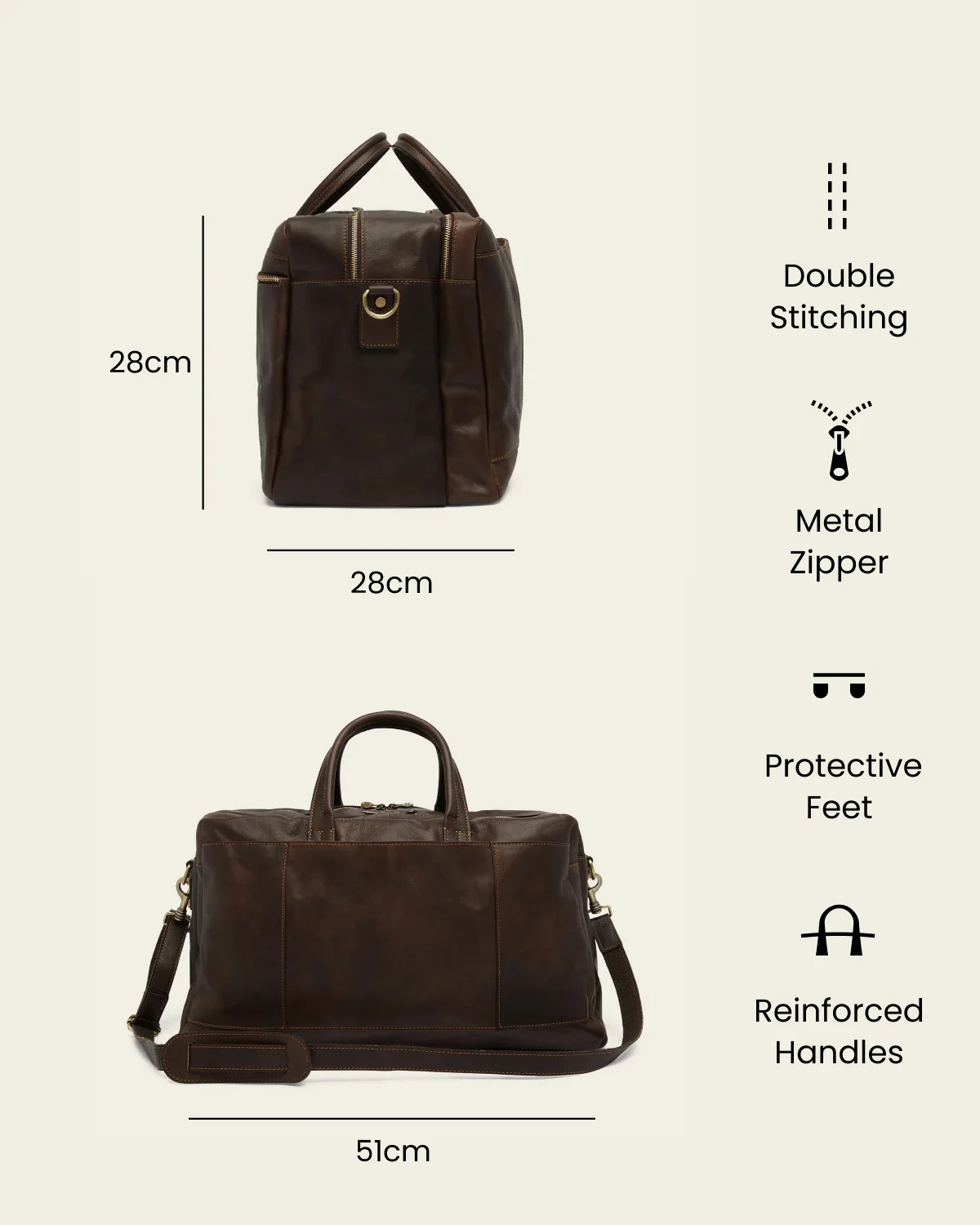 Magellan Espresso - Leather Tech Weekender - Image 8