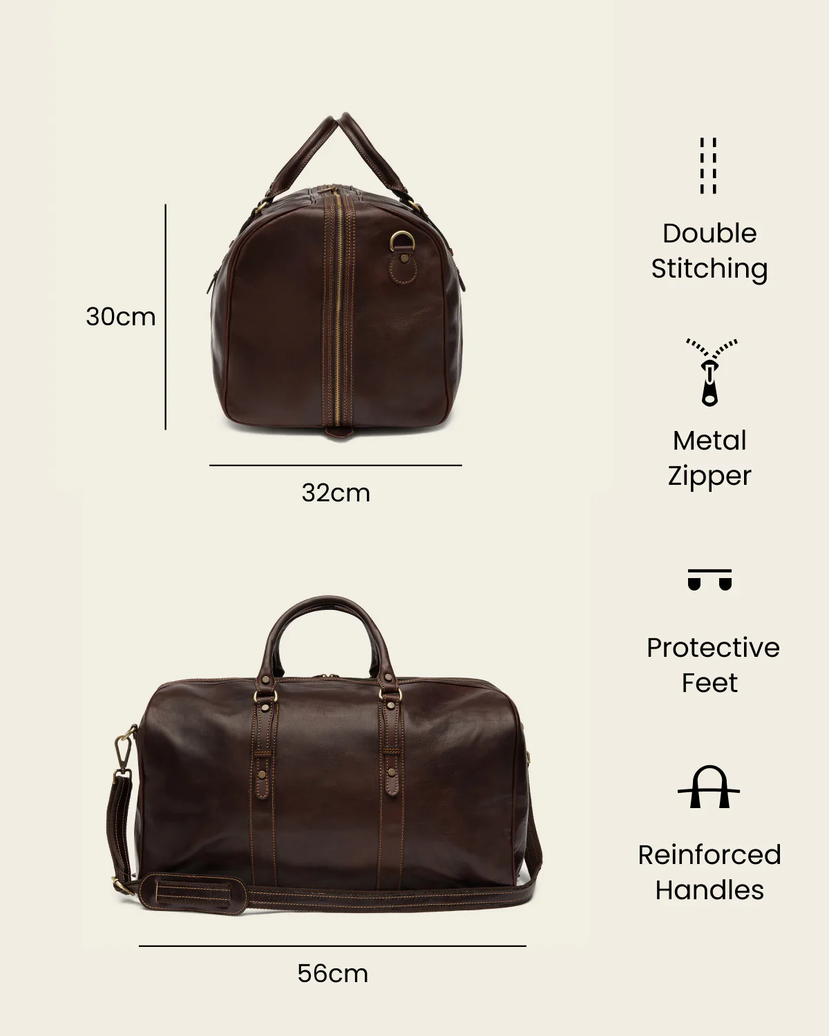Marco Polo Espresso - Leather Holdall - Image 7